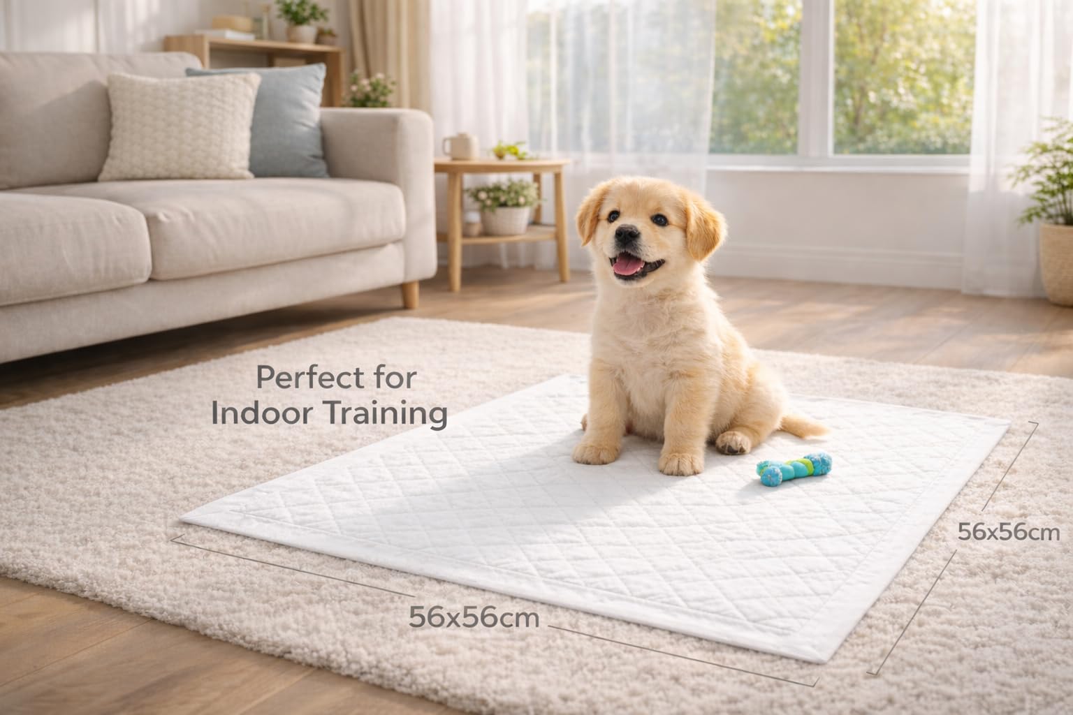 1ABOVE Puppy Training Pads - 50 Pack | 56x56CM Super Absorbent Leak Proof Pads 7