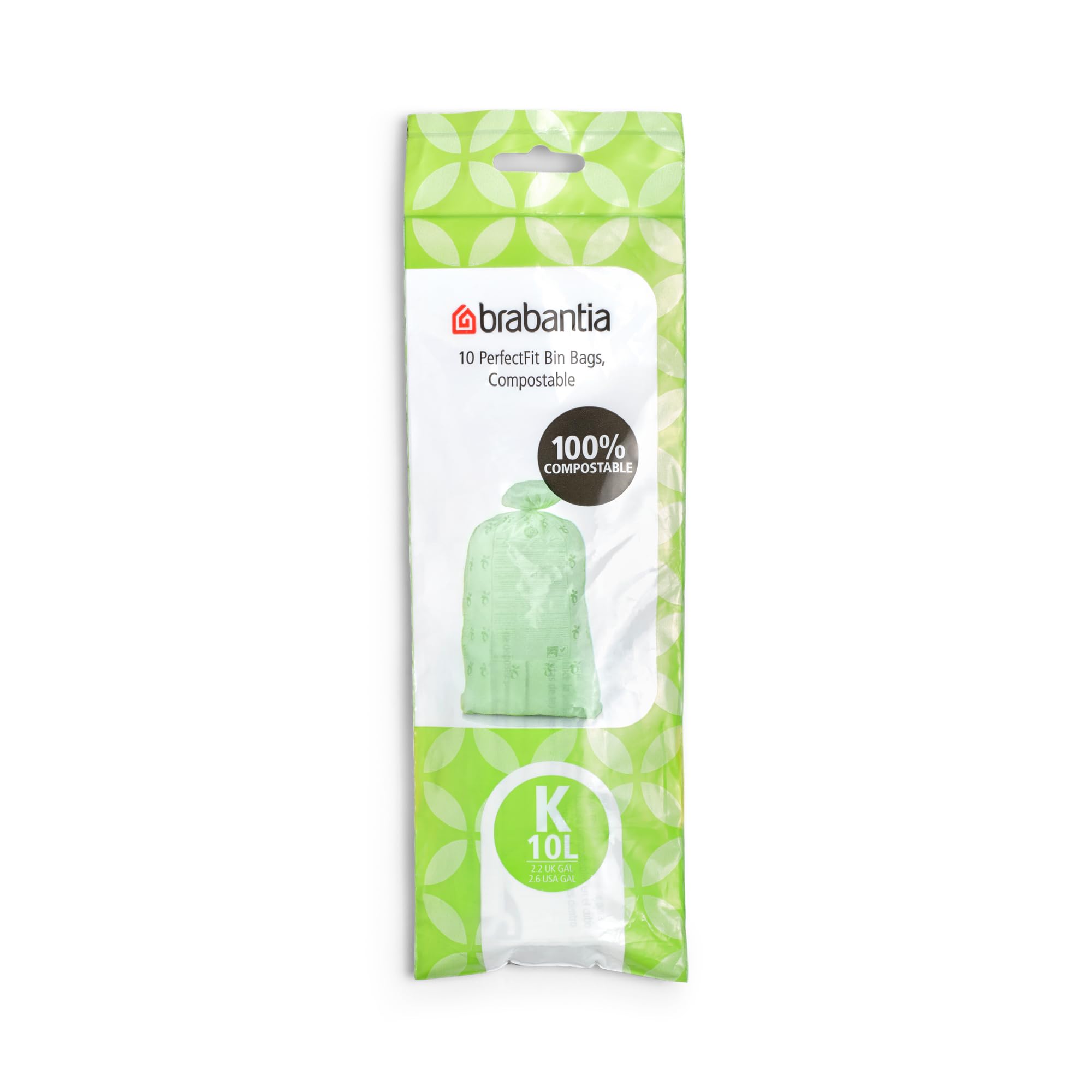 Brabantia Food Waste Caddy Compostable Bin Liners - Code K, 10L Capacity, 10 Count 1