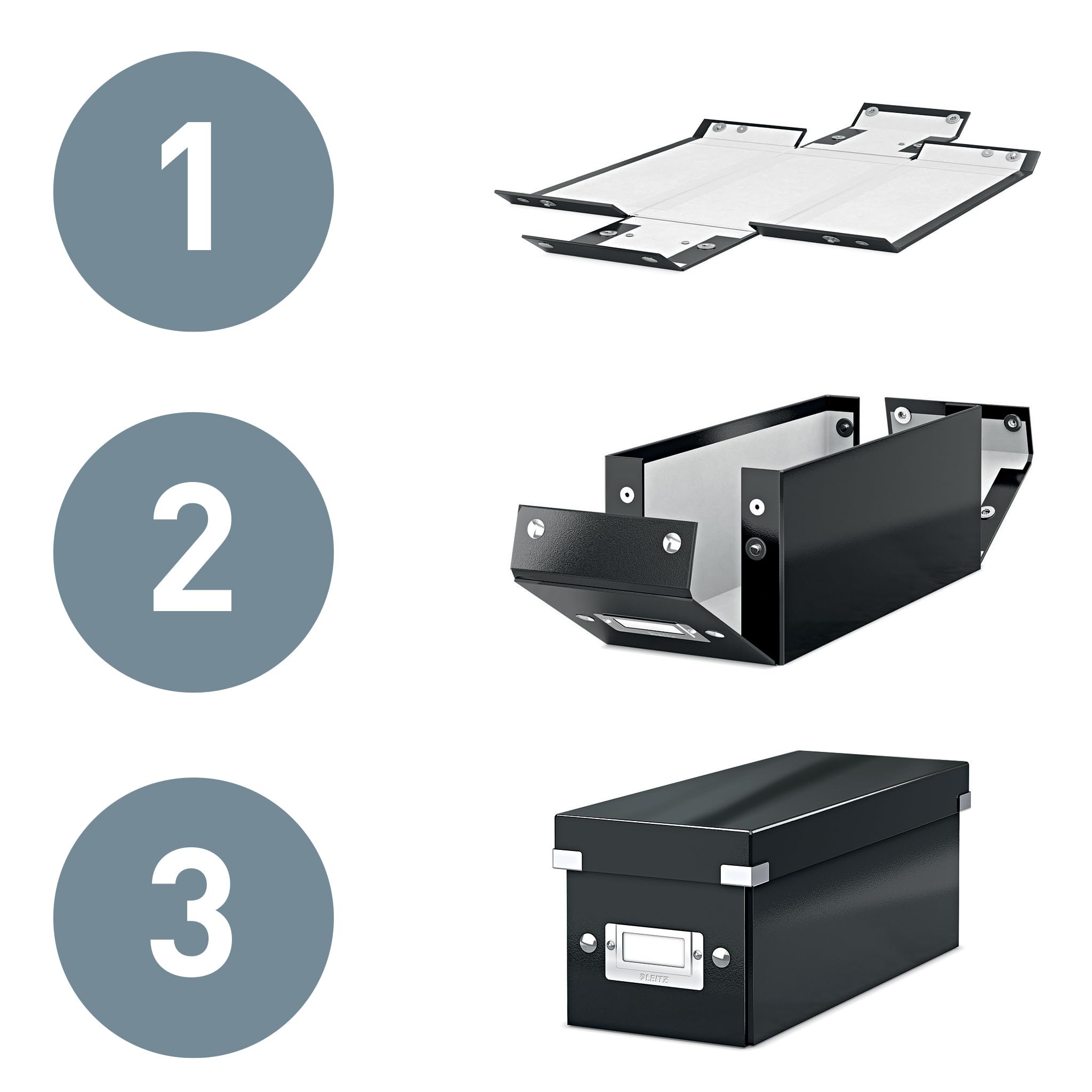 Leitz A4 Storage Box, Click and Store Range 60440095 - Medium, Black