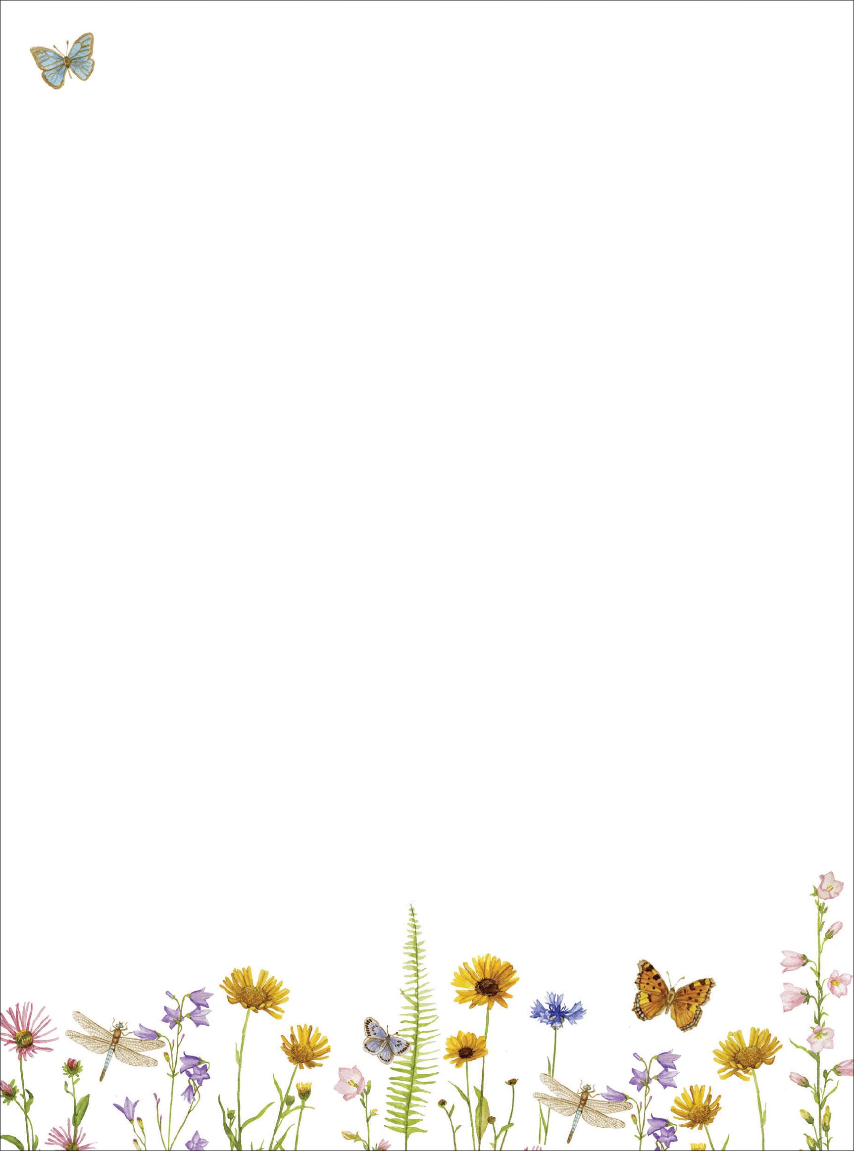 Peter Pauper Press Wildflower Garden Stationery Set - 30 Sheets, 24 Envelopes | 5-3/4'' x 7-3/4'' 1