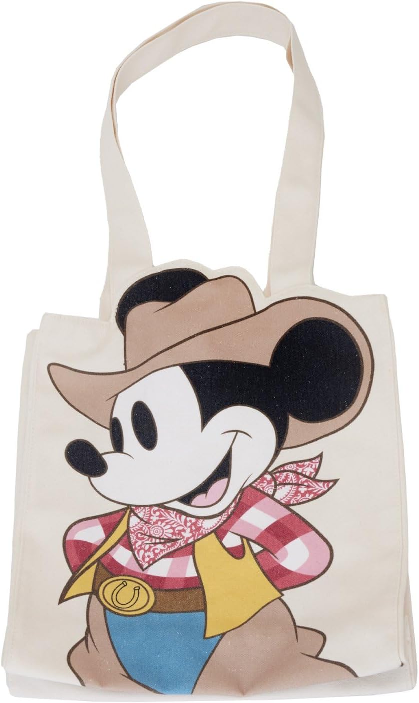 Loungefly Disney Western Mickey Mouse Canvas Tote Bag, Cream