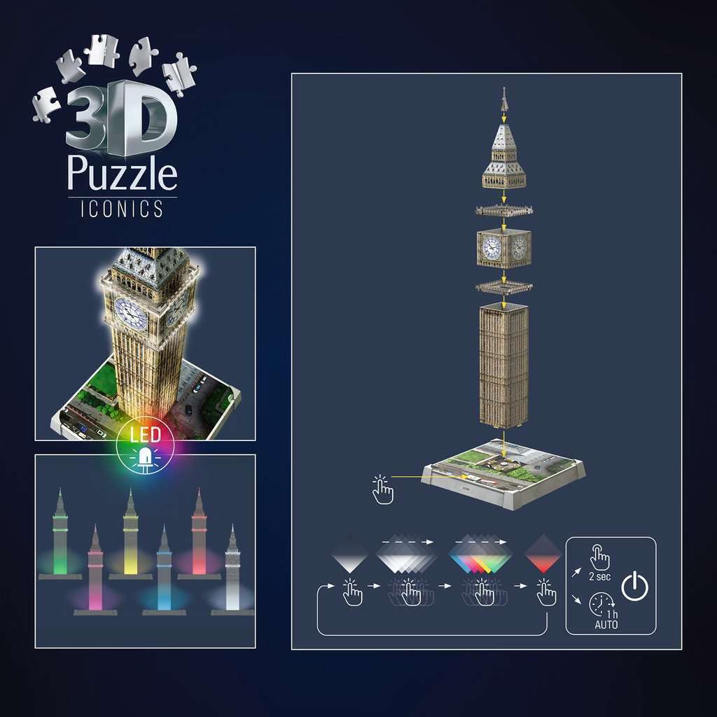 Ravensburger Iconics Big Ben Light-Up 3D Jigsaw Puzzle - 216 Pieces 7