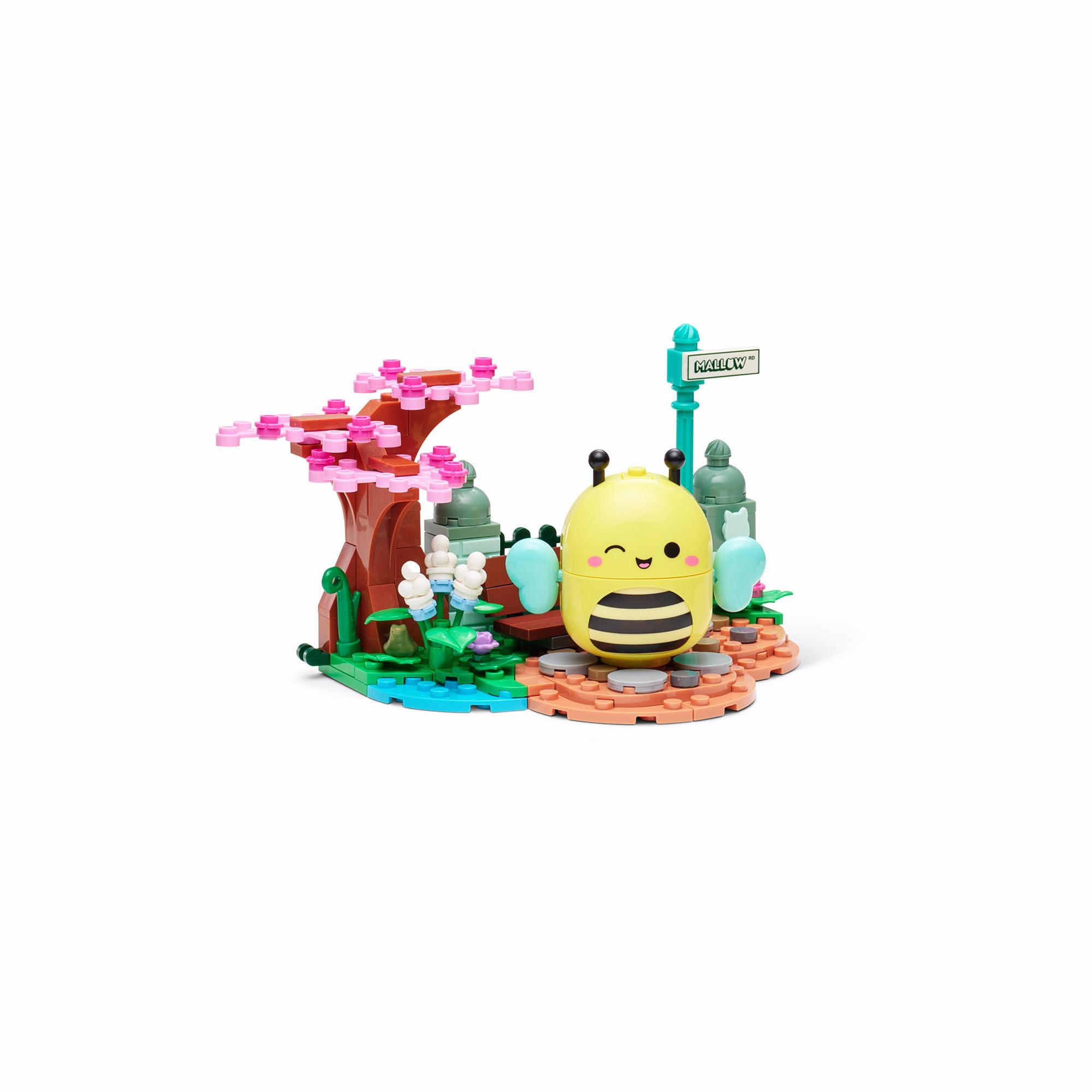 BLDR Squishmallows Sunny’s Park Life Building Set - 155-Piece Floral Playset with Sunny the Bee Figure