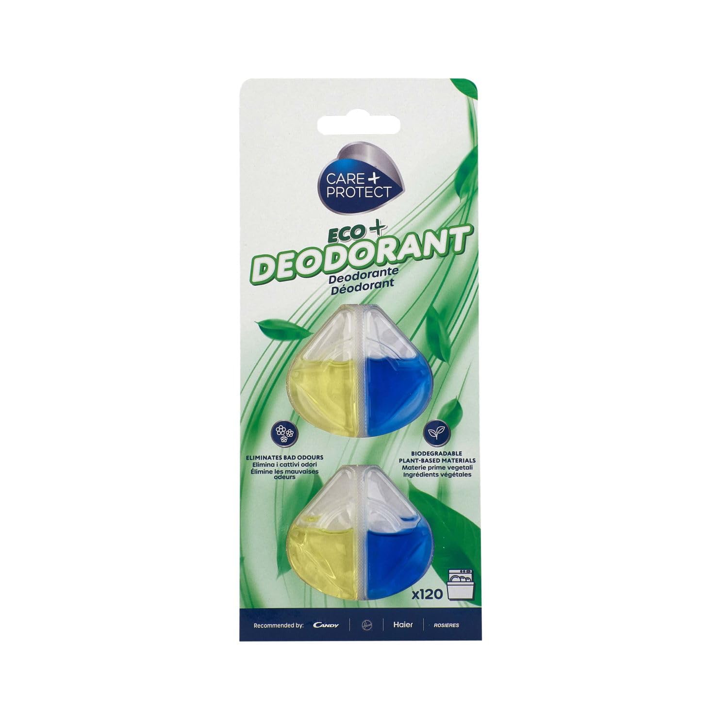 CARE + PROTECT ECO+ Dishwasher Deodorant - Lemon Fragrance | 2 Shells | Up to 120 Washes 1