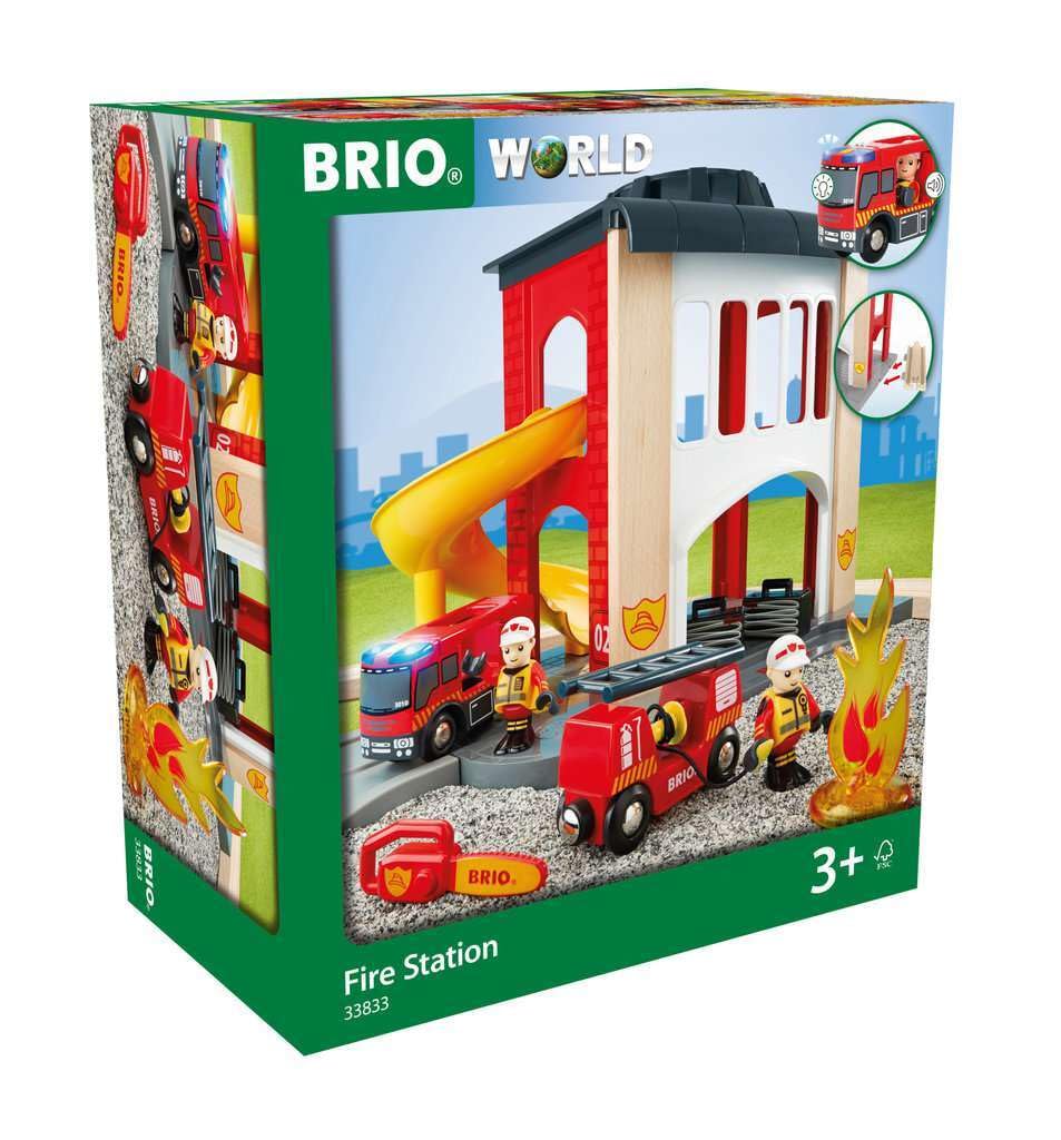 BRIO World Fire & Rescue Central Fire Station Playset - Compatible with BRIO Wooden Trains, Age 3+ 17