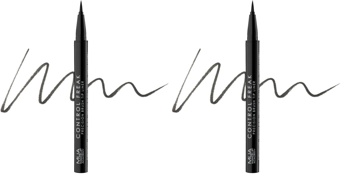 MUA Control Freak Brush Tip Liquid Eyeliner Pen - Jet Black, Pack of 2