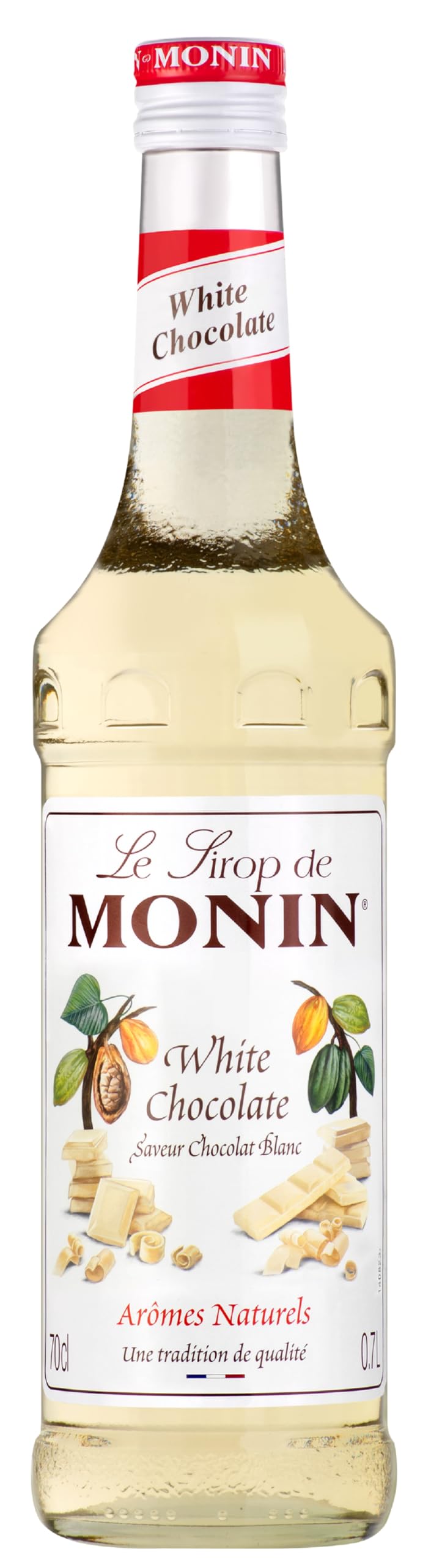 Monin Premium White Chocolate Syrup - Creamy Taste for Coffee & Cocktails | 700ml Glass Bottle