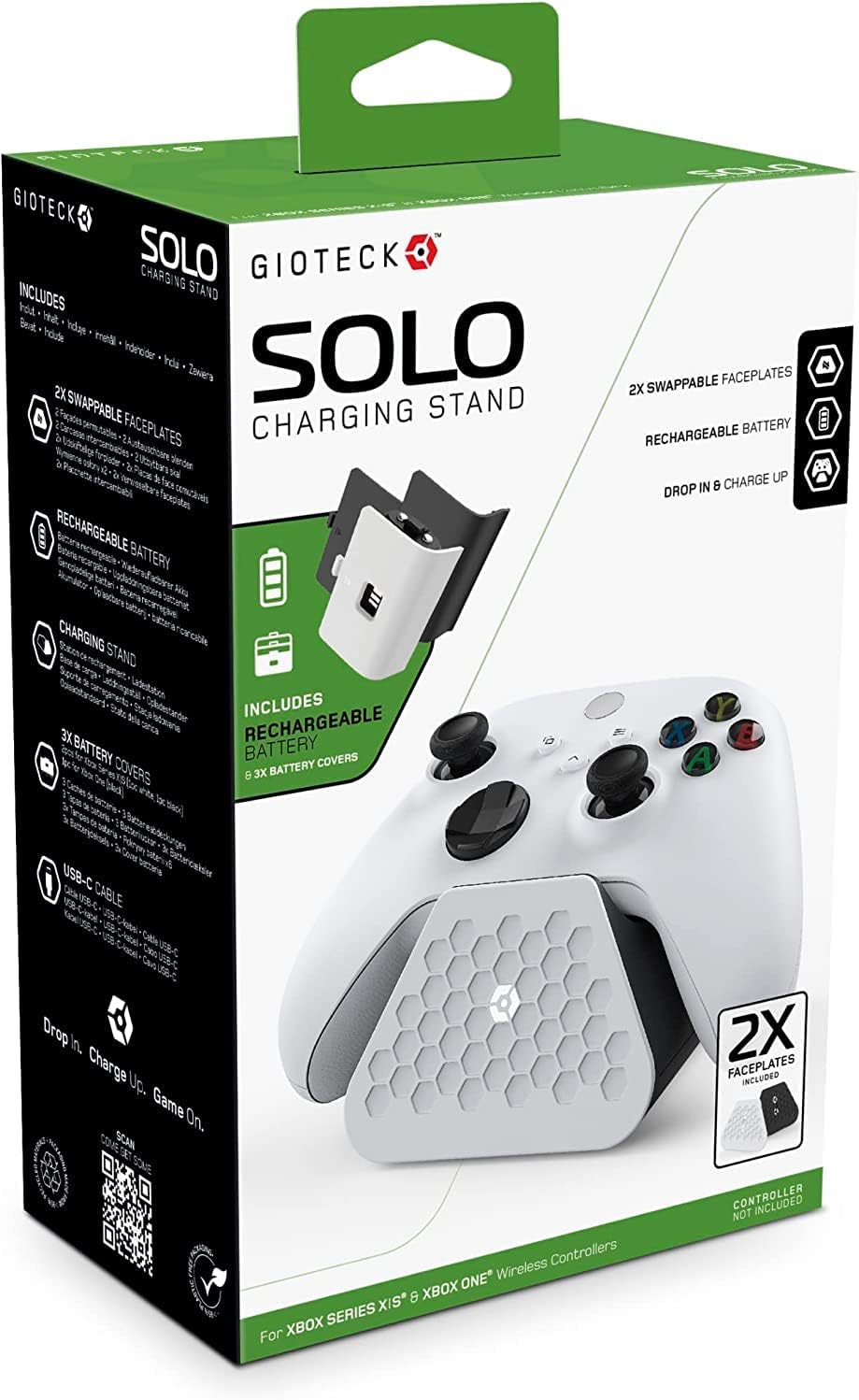 Gioteck Solo Charging Stand for Xbox Series X|S & Xbox One Wireless Controller with Swappable Faceplates 1
