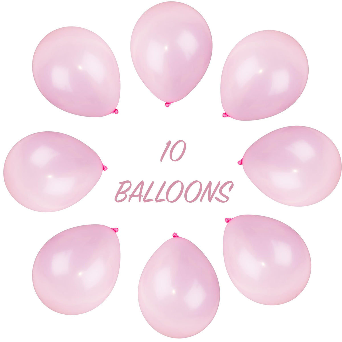 SHATCHI Light Pink Balloons - 10 Pack, 12 Inch Biodegradable Latex