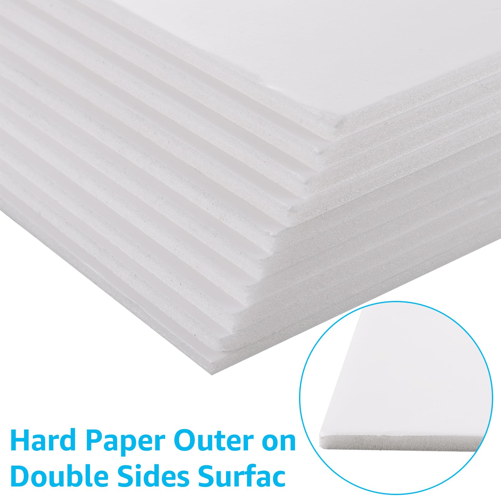 ASelected Foam Boards - 10 Pack A2 White Sheets, 5mm Thick Polystyrene for Crafts & Mounting 5