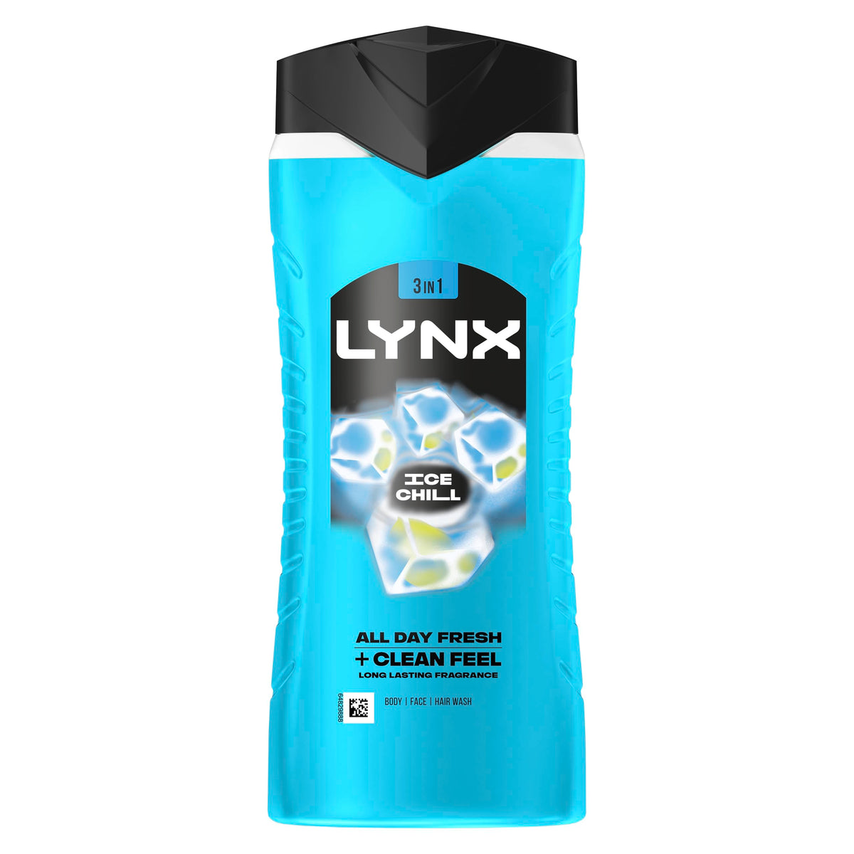 Lynx Men Ice Chill 3-in-1 Shower Gel - 12hr Refreshing Fragrance, Cooling Mint & Lemon Scent, 500ml