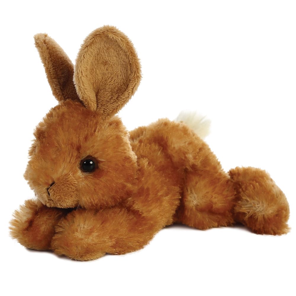 Aurora Mini Flopsies Brown Bunny Stuffed Animal - 8-inch, Suitable from Birth 1
