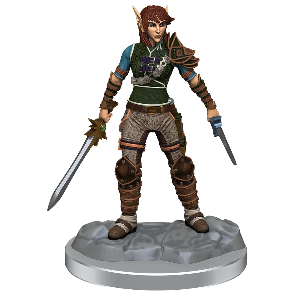 WizKids D&D Nolzur's Marvelous Miniatures: Elf Rogue & Half-Elf Rogue Proté | 2 Unpainted Miniatures | Plastic