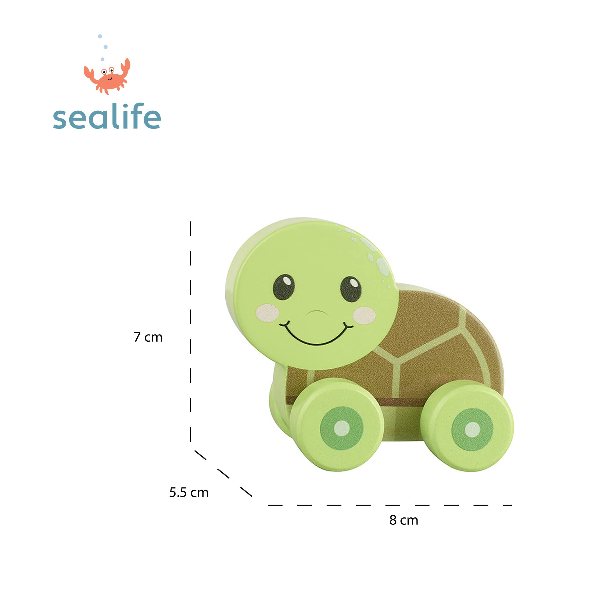 Sea Turtle Wooden Push Toy Car - Educational Vehicle for 1 Year Olds & Toddlers 8