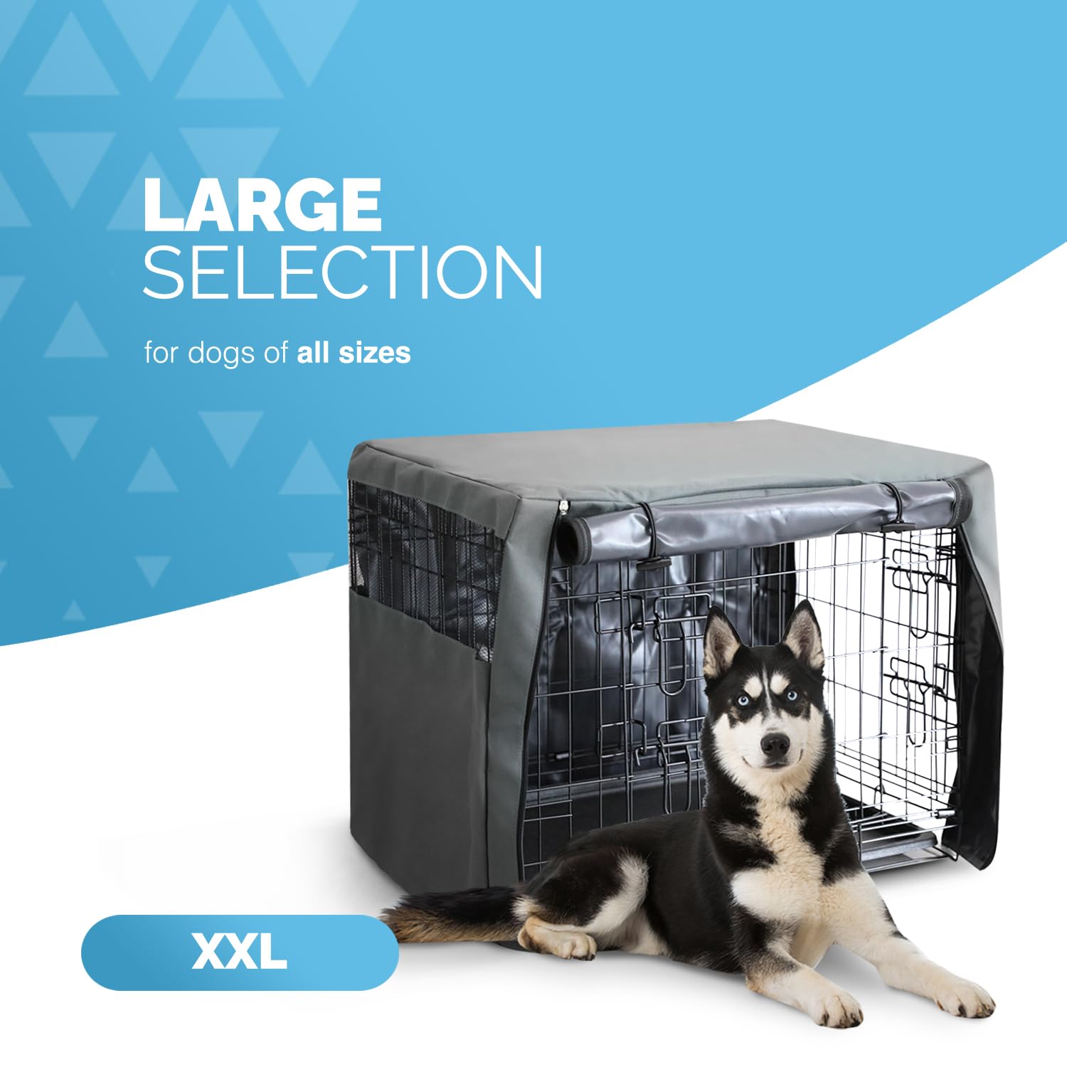FurDreams Premium Crate Cover for 48 Inch Dog Crate - Durable Polyester with PVC Coating | Grey 5