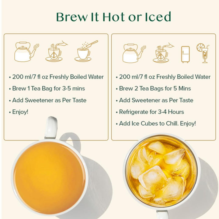 VAHDAM - Turmeric Ashwagandha Herbal Tea Bags (15 Count) 100% Pure Herbal Blend