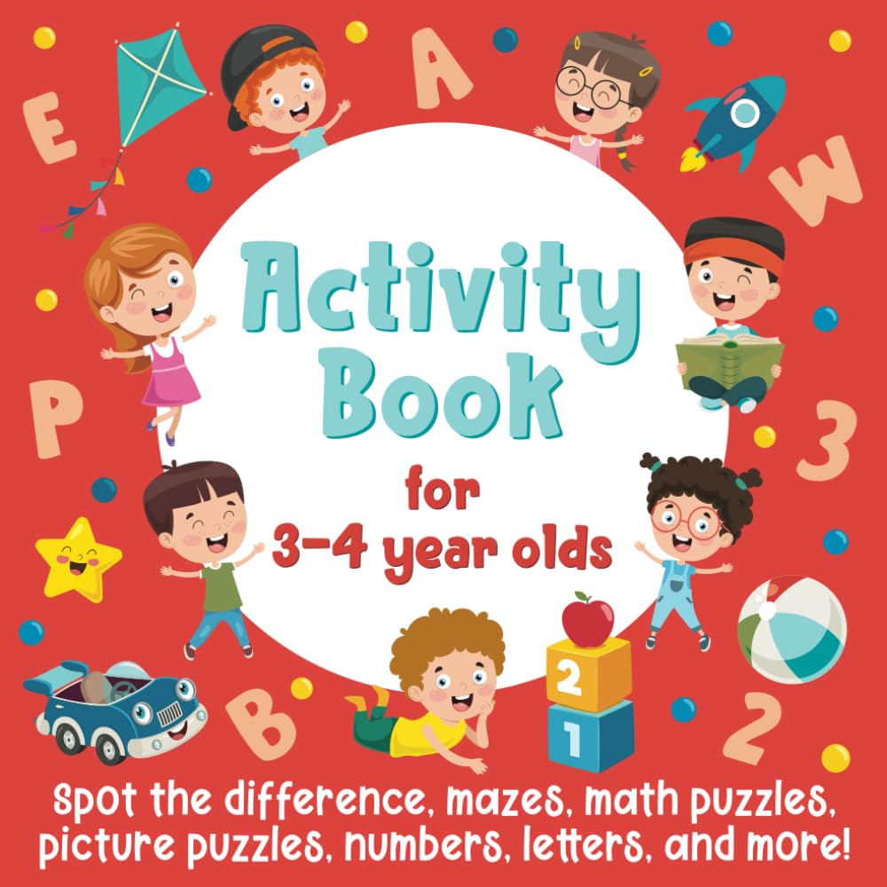 Smart Little Owl Activity Book for 3-4 Year Olds: Mazes, Spot The Difference, Math Puzzles 1