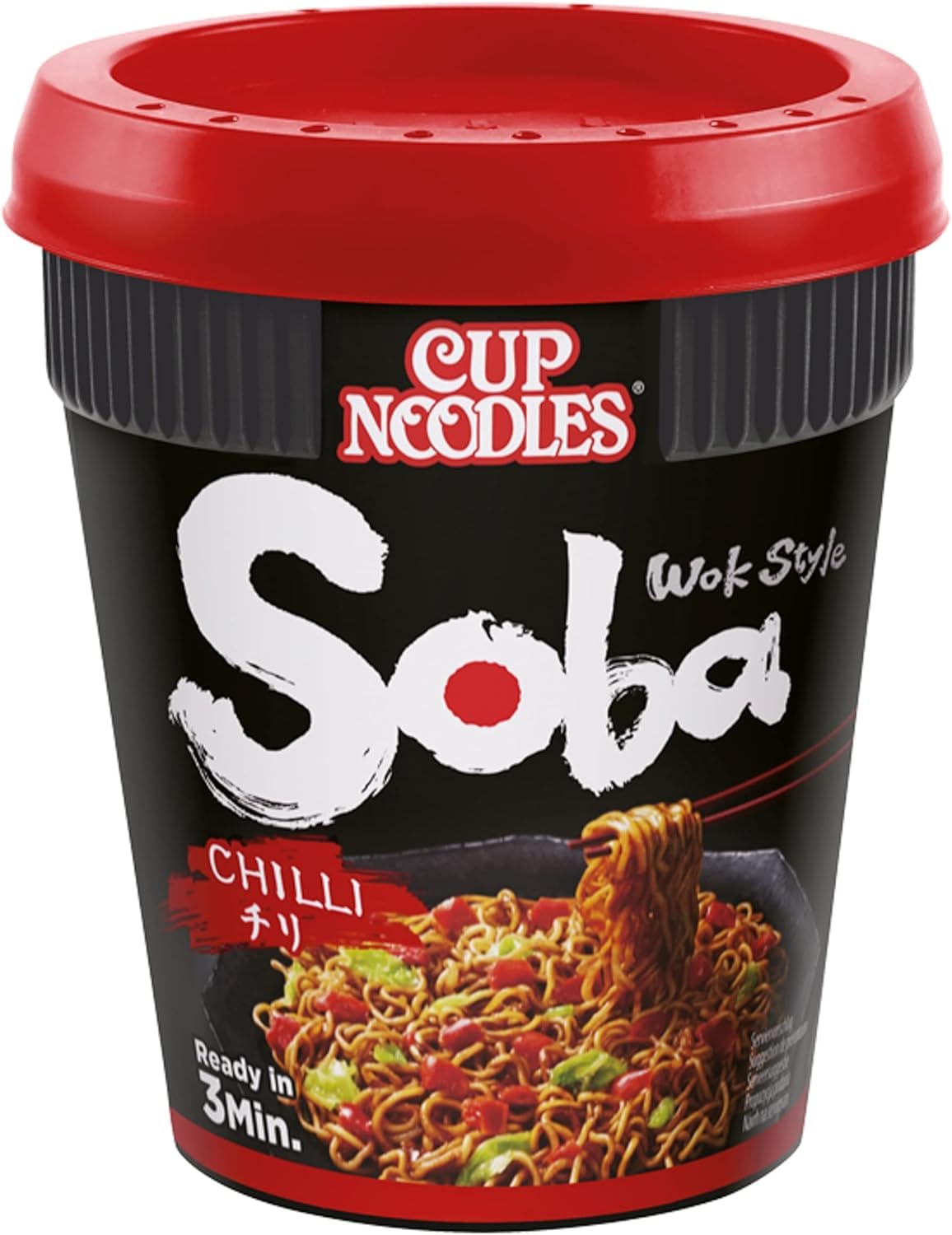 NISSIN Cup Noodles Soba Wok Style Chilli Flavoured Instant Noodles, 92 g, Pack of 8 2