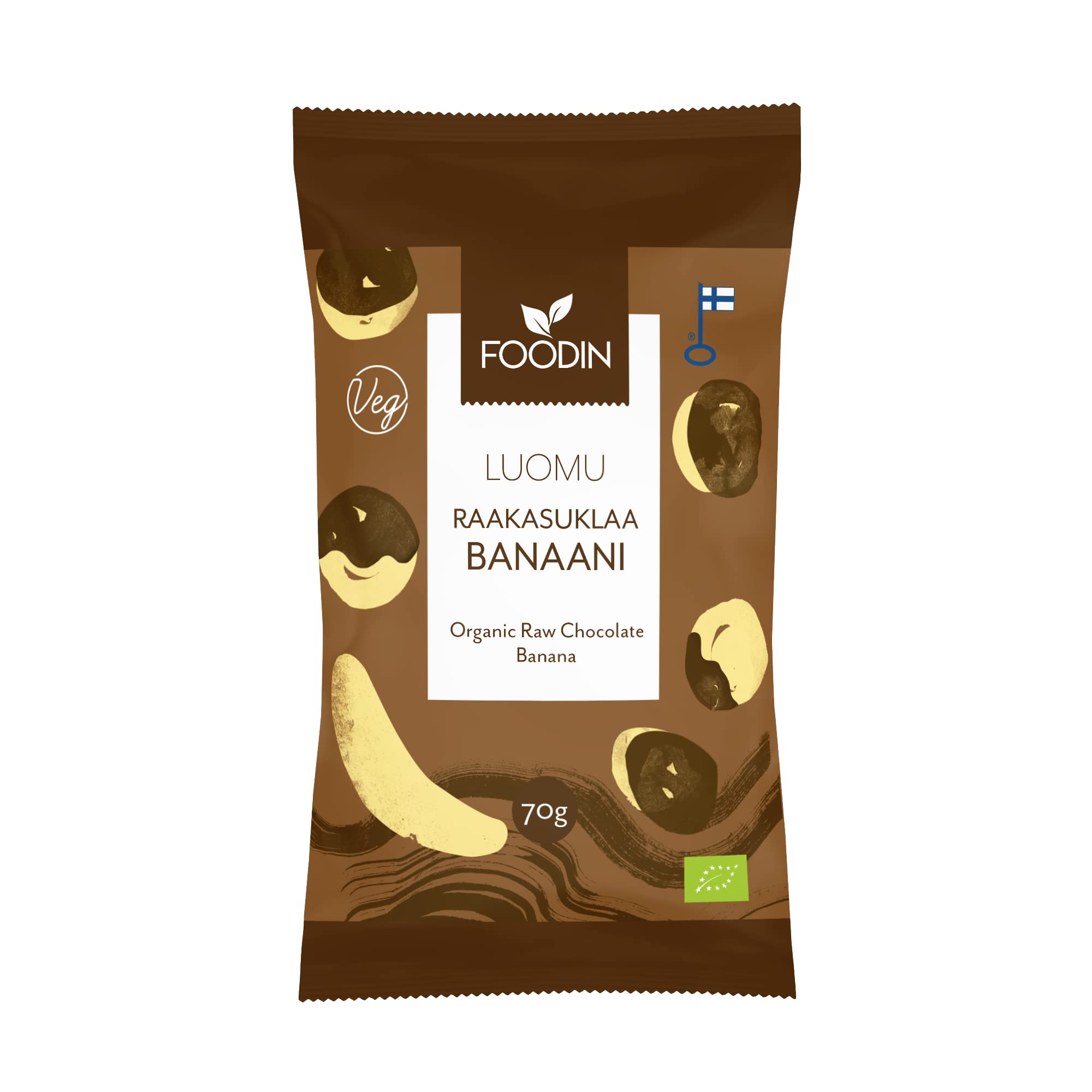 Foodin Organic Raw Chocolate Coated Banana Bar - Vegan, No Added Sugar | 70g