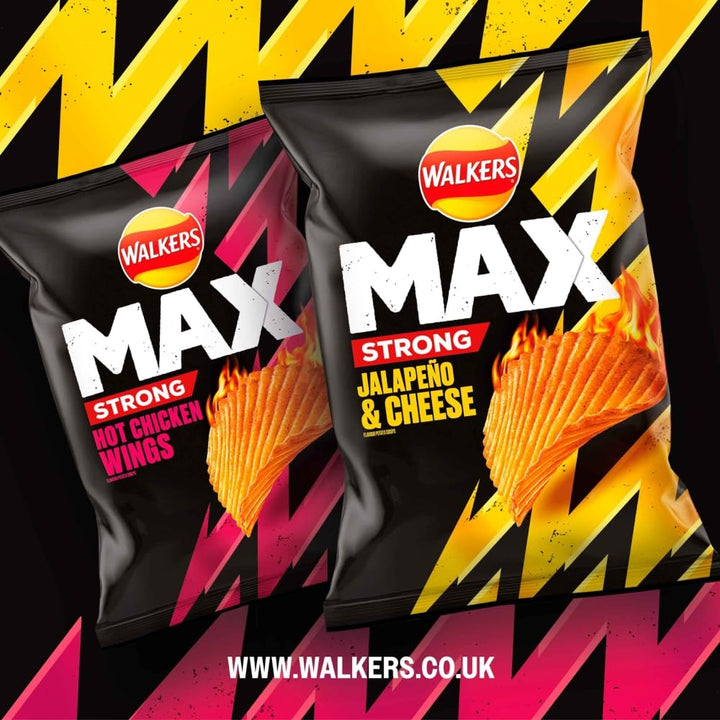 Walkers Max Strong Hot Chicken Wings Sharing Crisps 140g