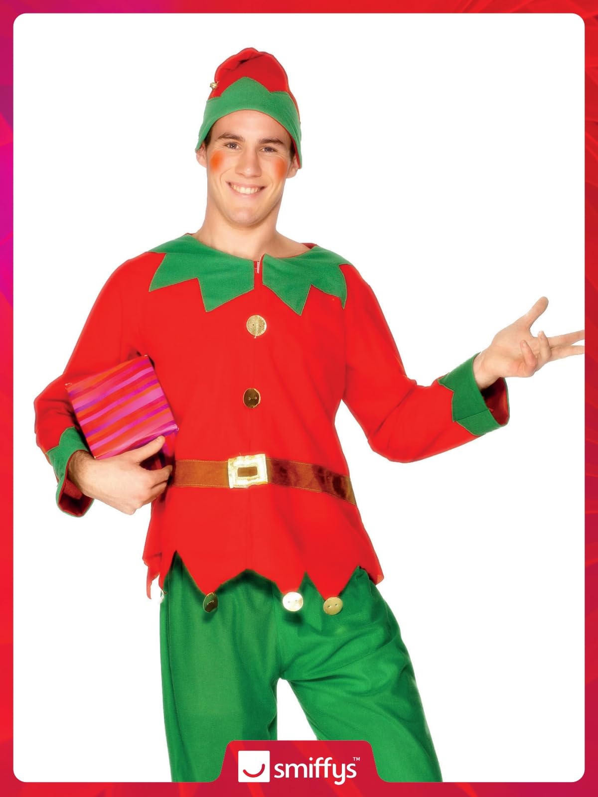 Smiffys Elf Costume - Holiday Fancy Dress for Adults - M 19