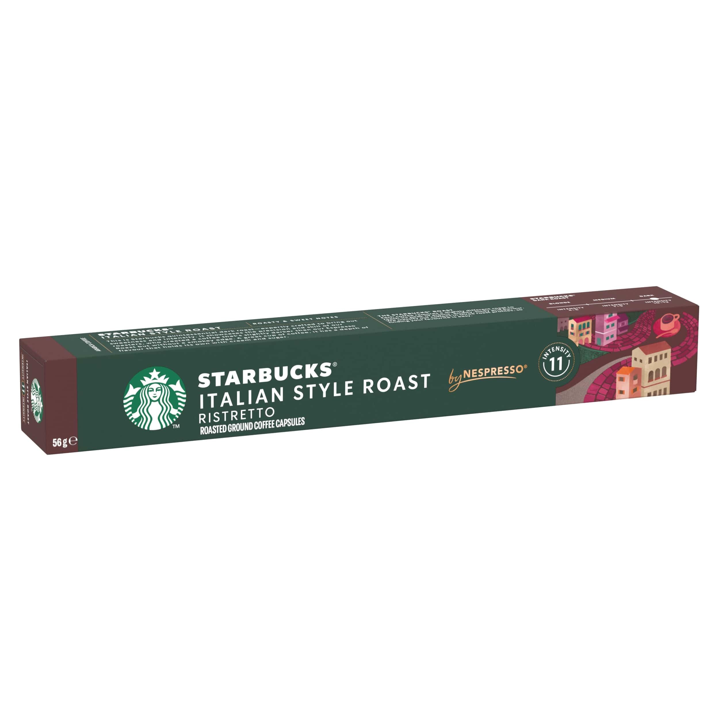 STARBUCKS Italian Style Roast Coffee Capsules for Nespresso - Dark Roast, 10 Count