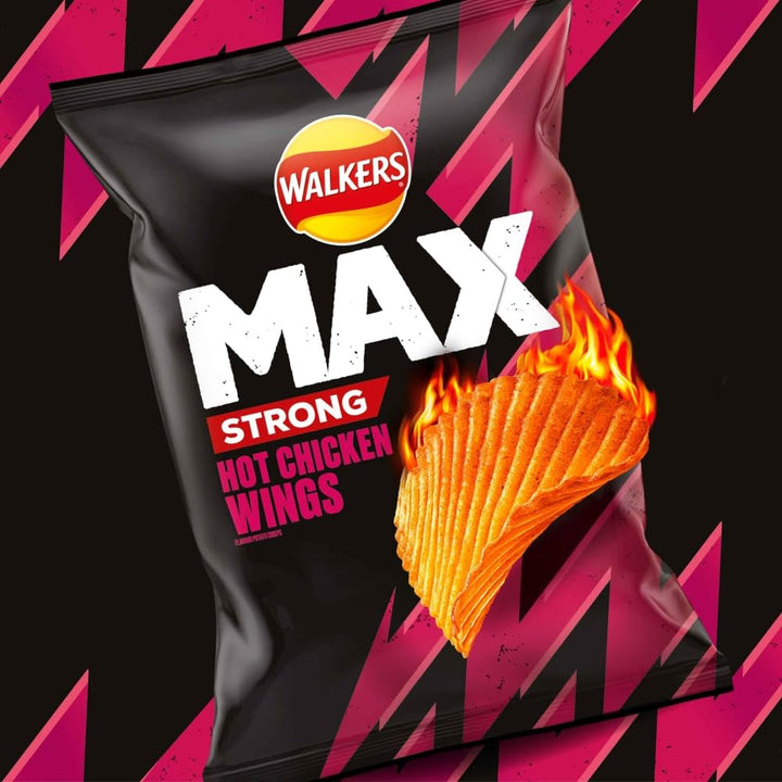 Walkers Max Strong Hot Chicken Wings Sharing Crisps 140g