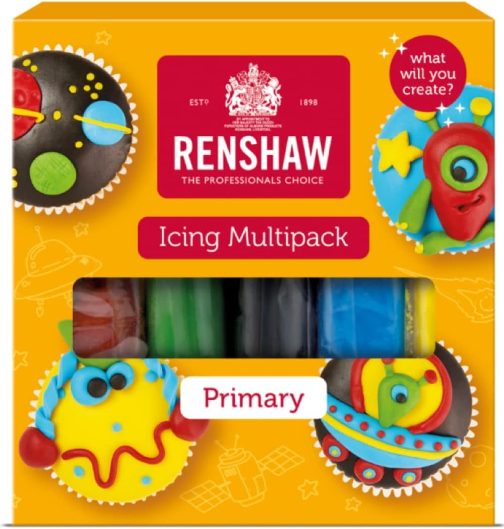 Renshaw Just Roll With It Fondant Icing Multipack - Primary Colours, 5 x 100g 1