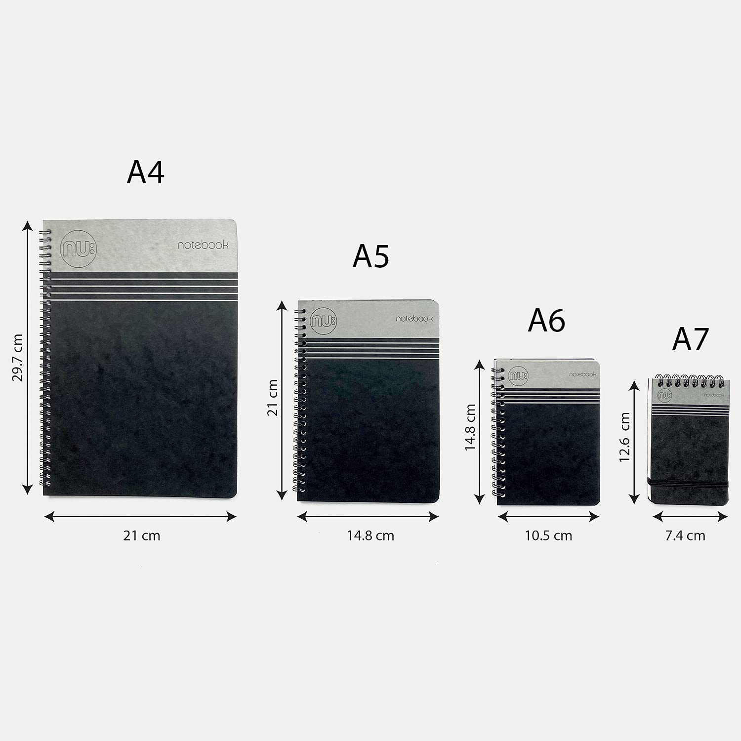 nu: A4 Wirebound Notebook - Black Soft Cover | 110 Ruled Pages | 80gsm FSC Paper 5