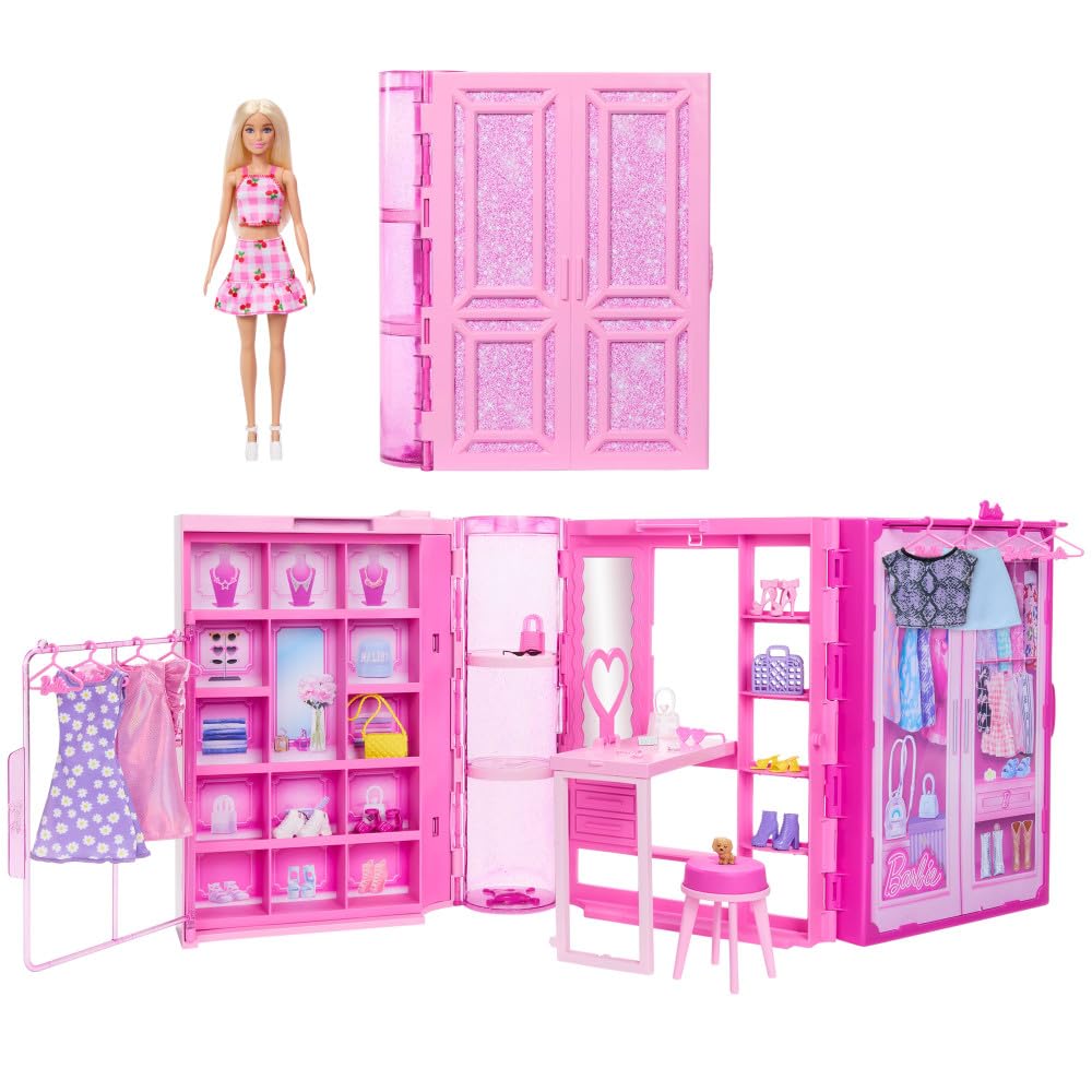 Barbie Dream Closet Toy Playset with Fashion Doll, 25+ Accessories & Pet Puppy 7