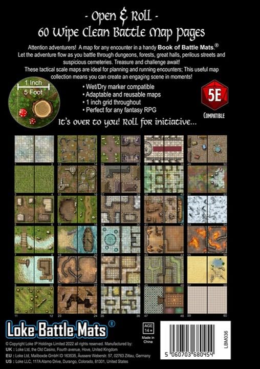 Loke Big Book of Battle Mats Revised - 60 Fantasy RPG Battle Maps for Tabletop Roleplaying 2