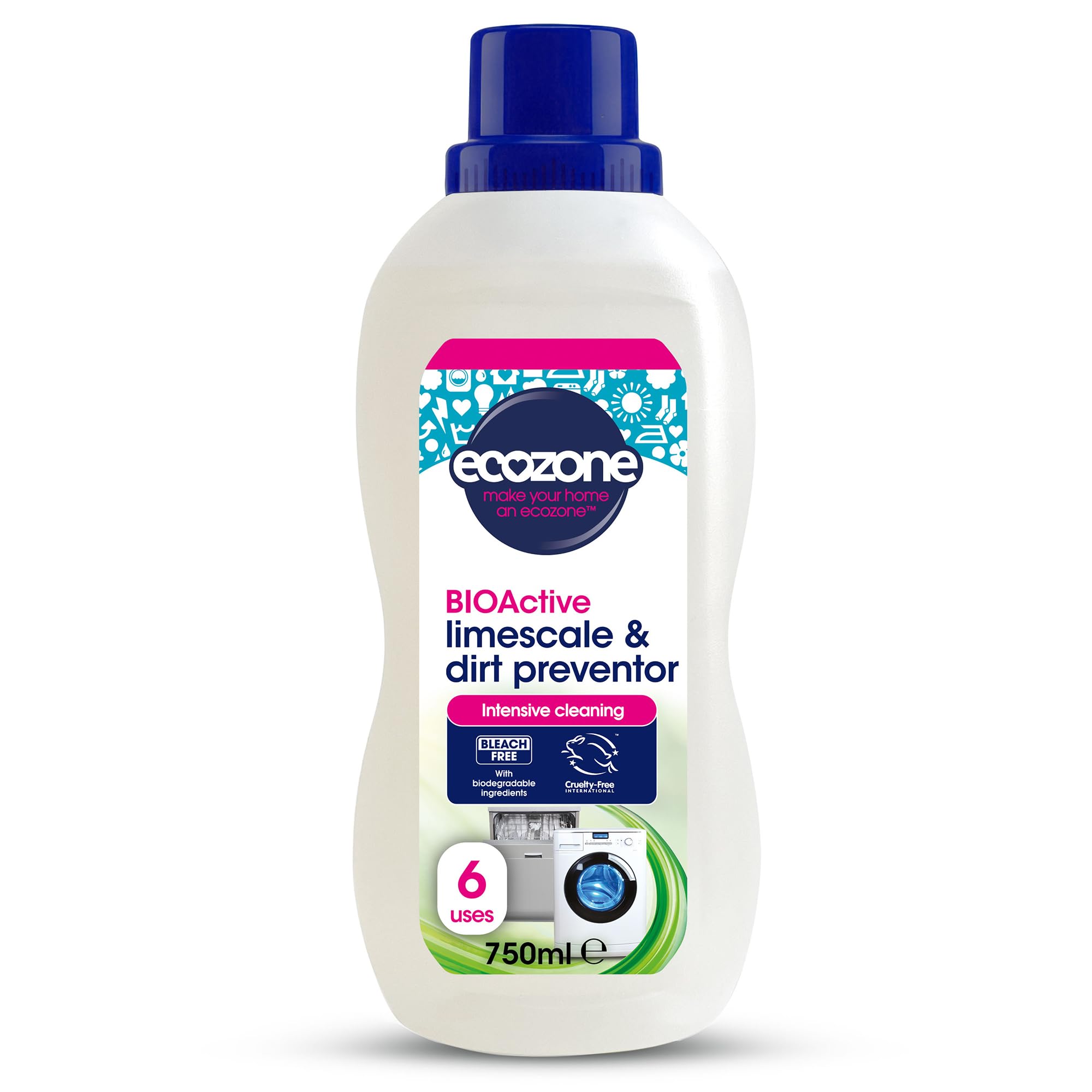 Ecozone BIOActive Limescale & Dirt Preventor Liquid - Washing Machine Cleaner | 750 ml 1