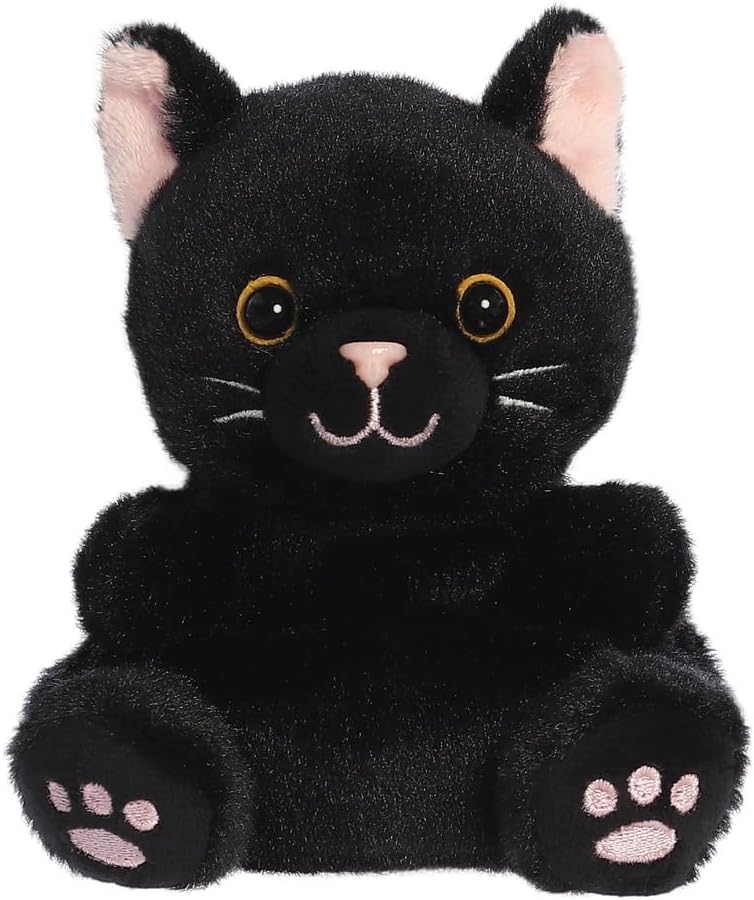 Aurora Palm Pals Twilight Black Cat 5In - Soft Plush Toy for Babies & Toddlers 1