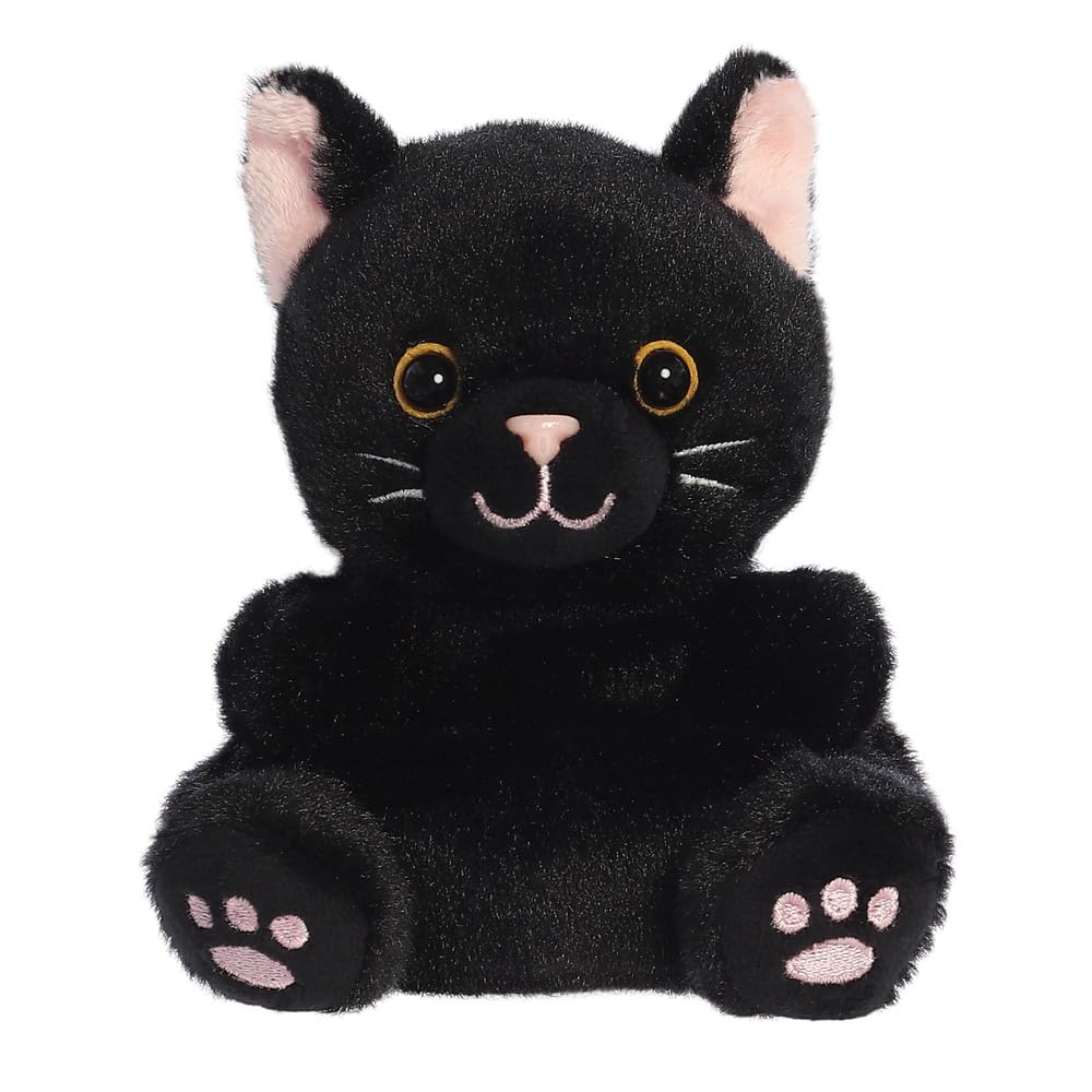 AURORA Palm Pals Twilight Black Cat Stuffed Animal | 5 Inches | Eco-Friendly | Collectible 1