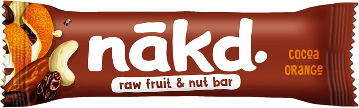 Nakd Cocoa Orange Natural Fruit & Nut Bars - Vegan, Gluten Free, No Added Sugar - 12 Pack