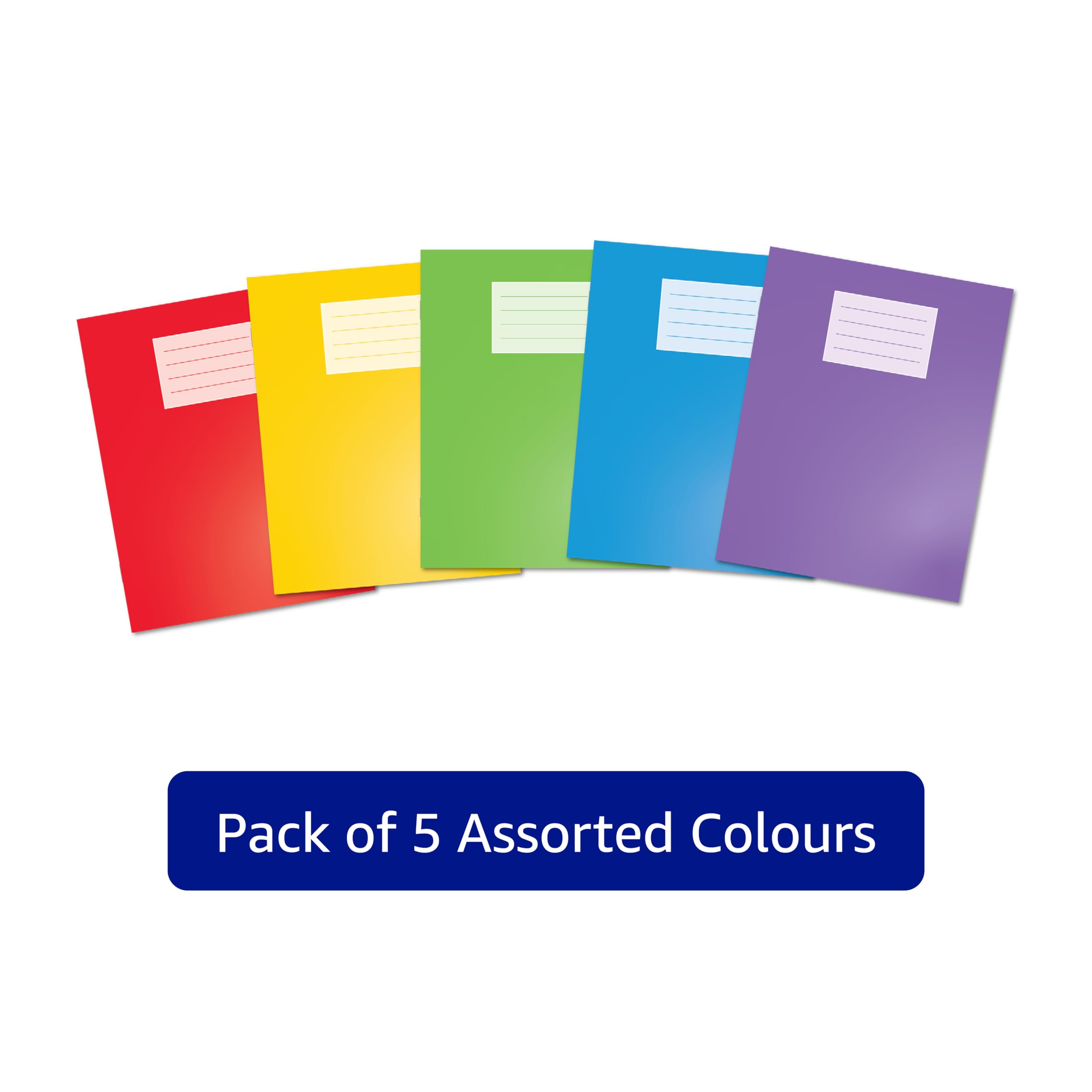 Oxford Composition Notebook - A5, 80 Pages, 8mm Ruled, Pack of 5 Assorted Colours 3