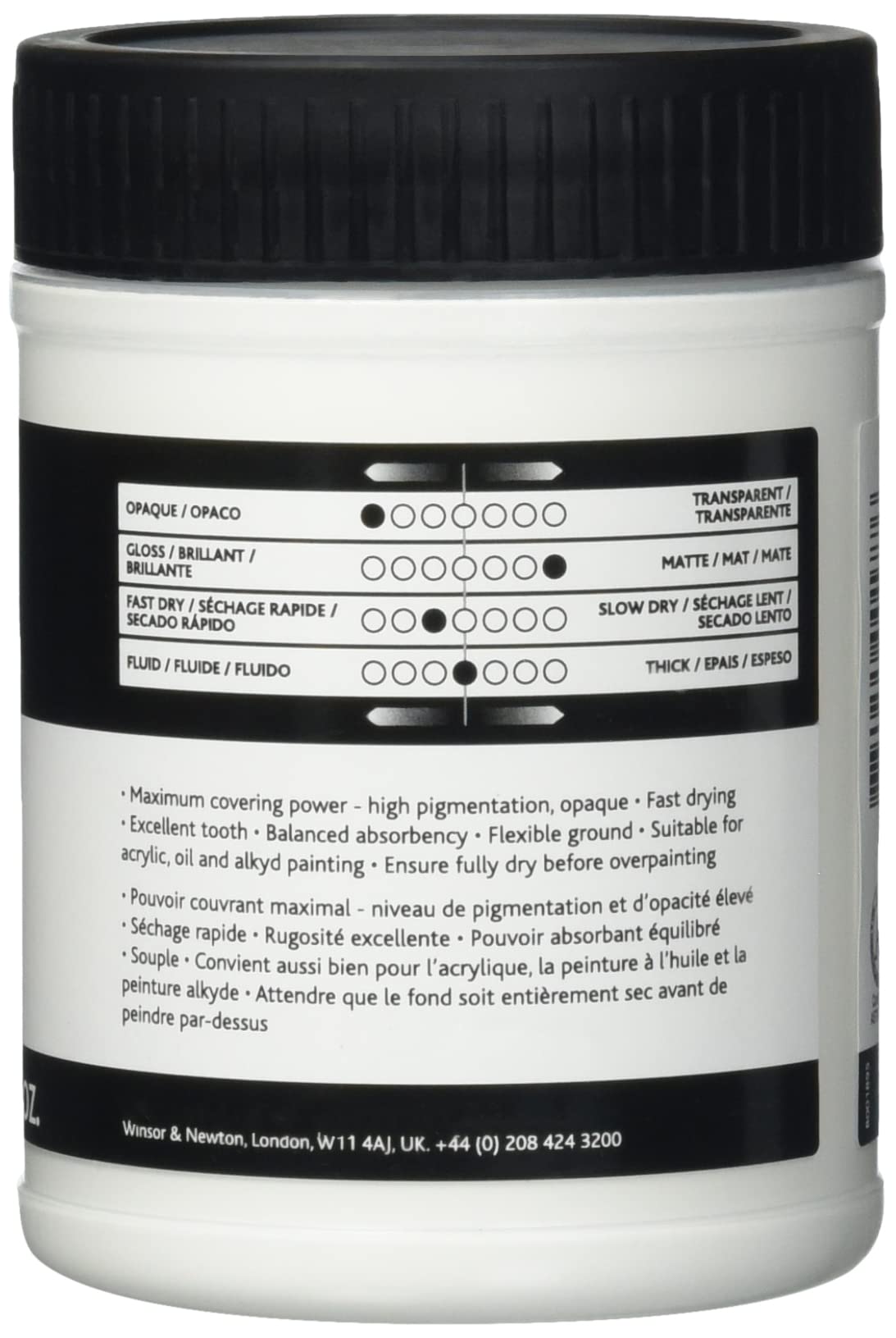 Winsor & Newton WN Acrylic White Gesso, ACFAWG237, 225 ml (Pack of 1), 3040 3