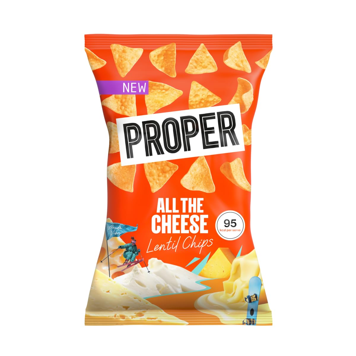 PROPER All the Cheese Lentil Chips - Protein Rich, Gluten Free | 8 x 85g Multipack 2
