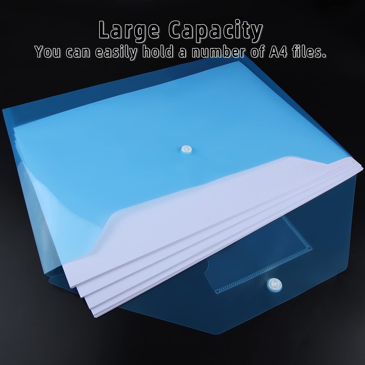 GoodtoU A4 Plastic Popper File Folders - 36 Pack, Waterproof, Assorted Colours 3