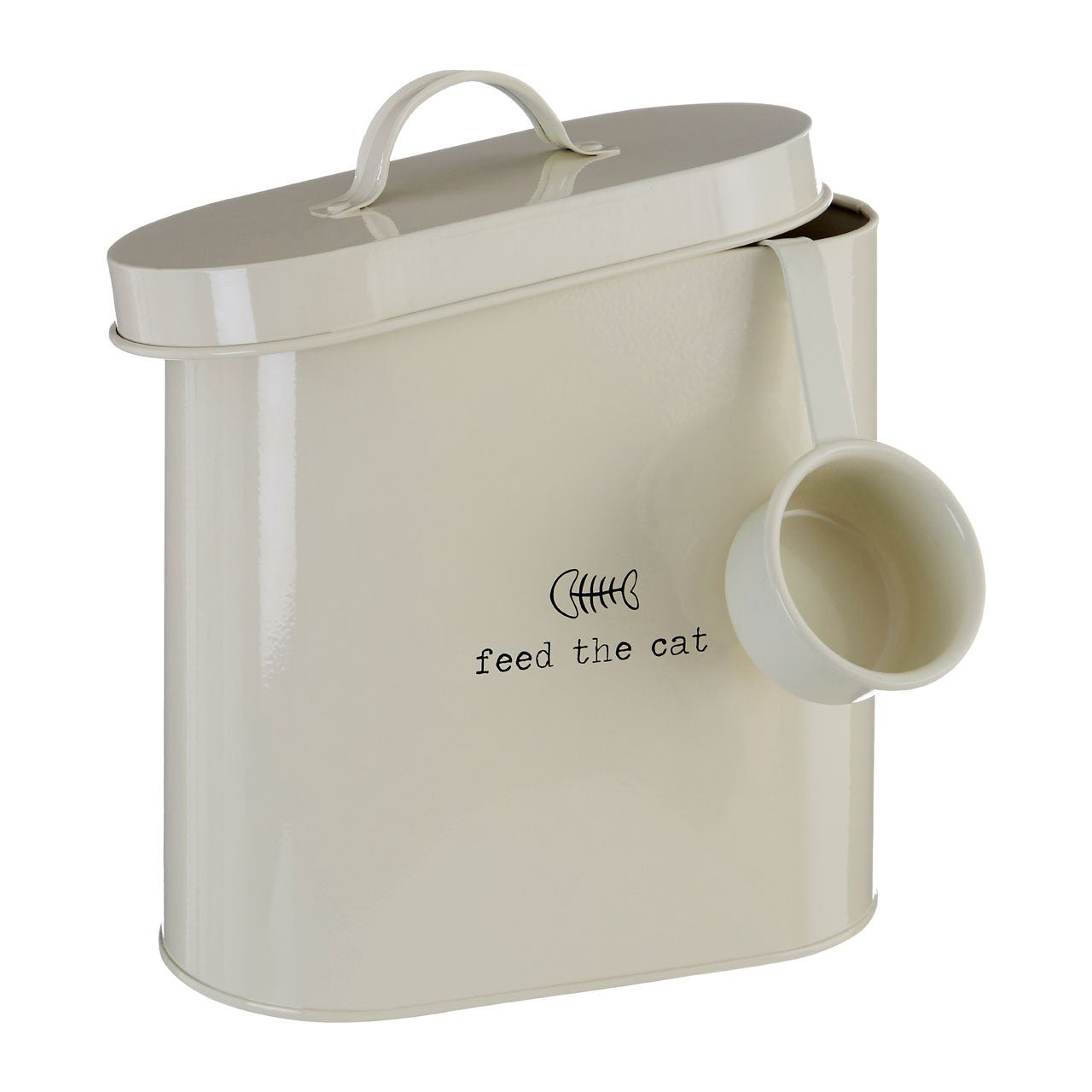Premier Housewares Adore Pets Food Storage Bin - 2.8L Capacity | Galvanised Steel | Cream 8