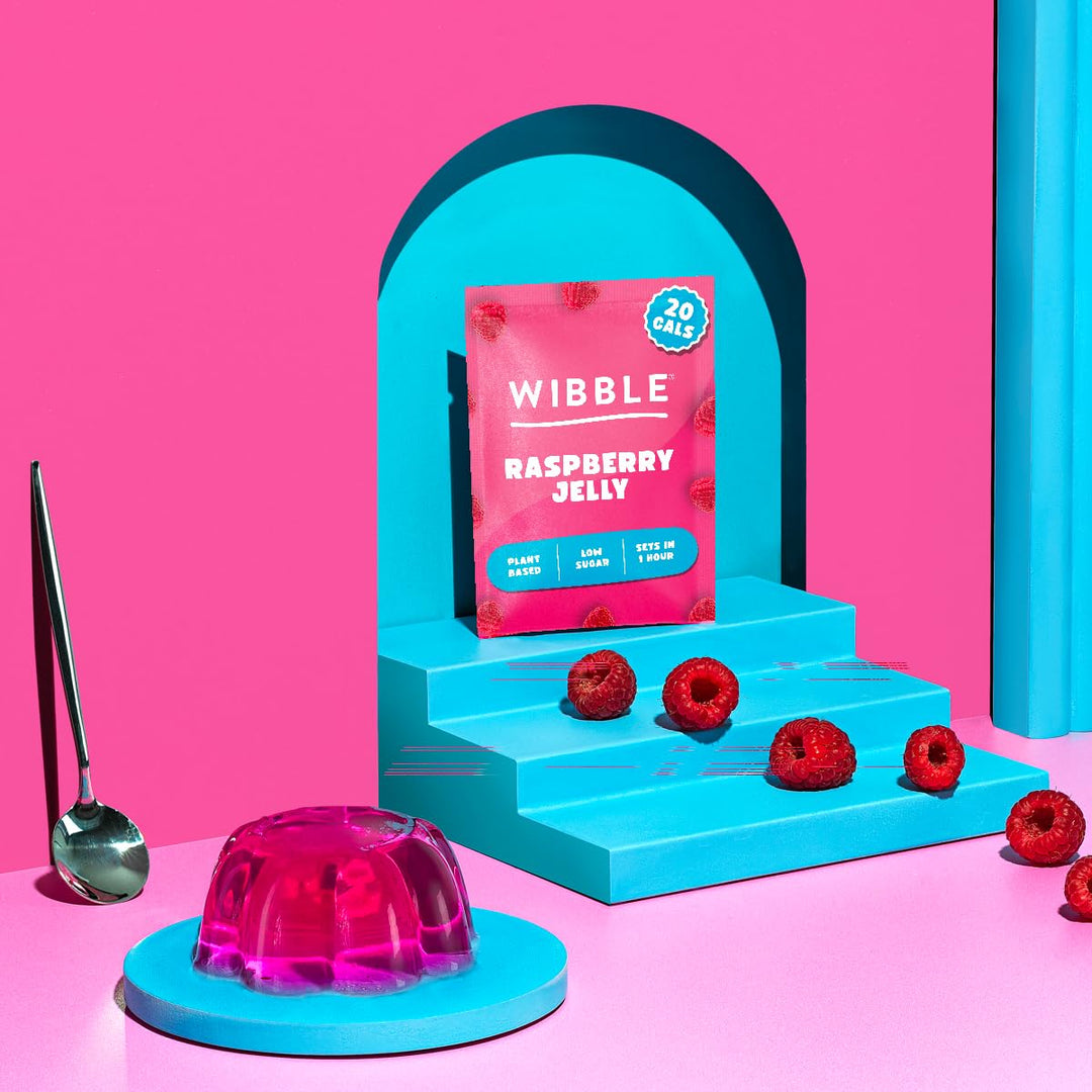 Wibble Natural Crystals 8-Pack Variety Jelly Powder - Plant-Based, Low Sugar, Low Calorie Vegan Jelly, 4 Flavors