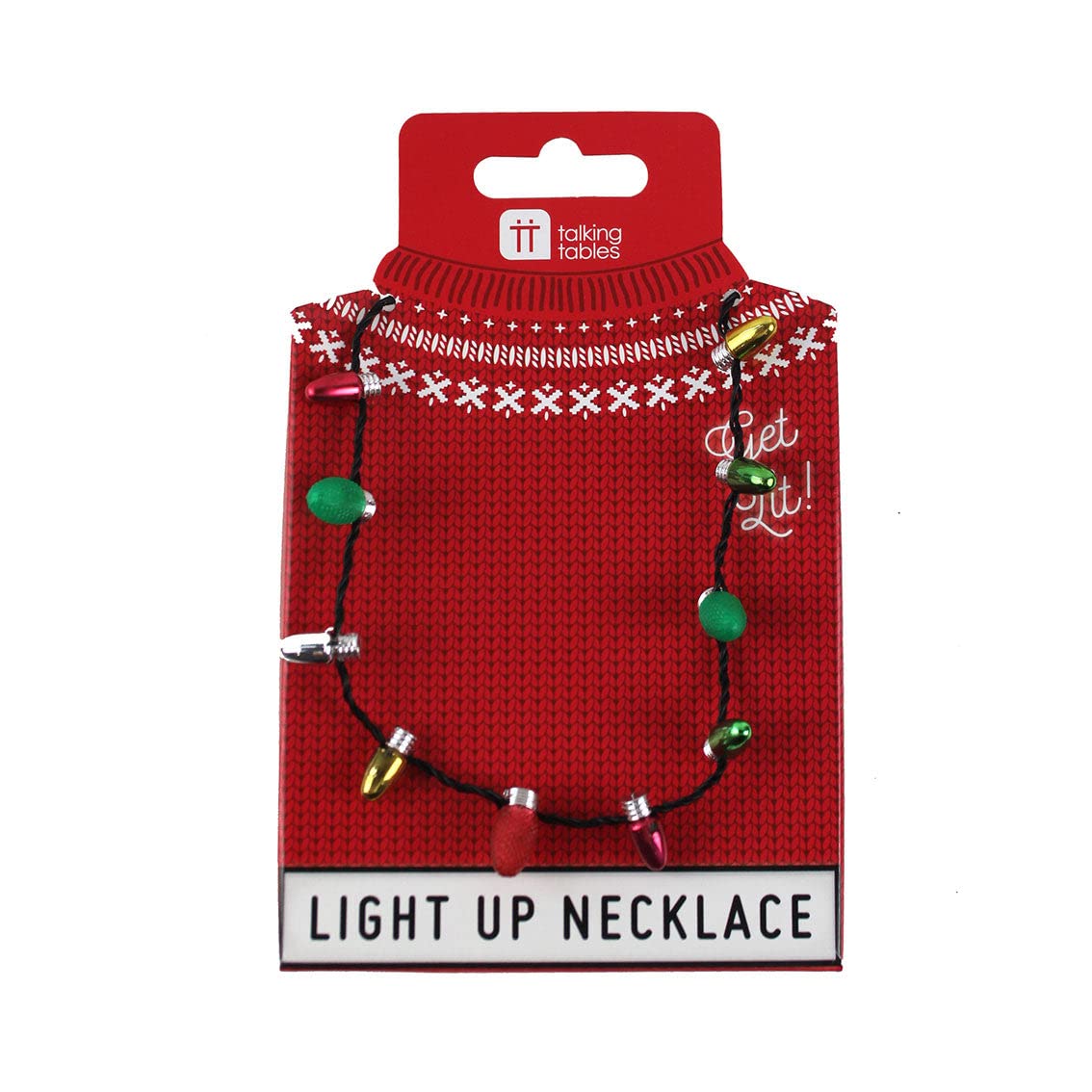 Talking Tables Christmas Light Up Necklace - Multi-Color Holiday Party Accessory, 22cm 1