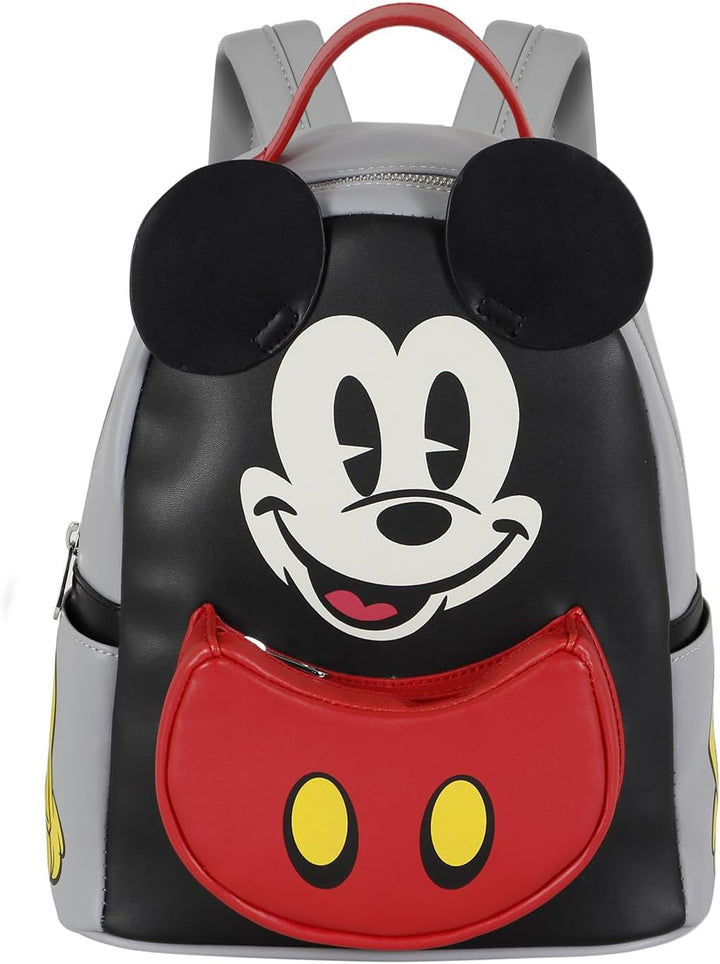 Mickey Mouse Face-Heady Backpack, Black, 15 x 24.5 x 29 cm, Capacity 8 L