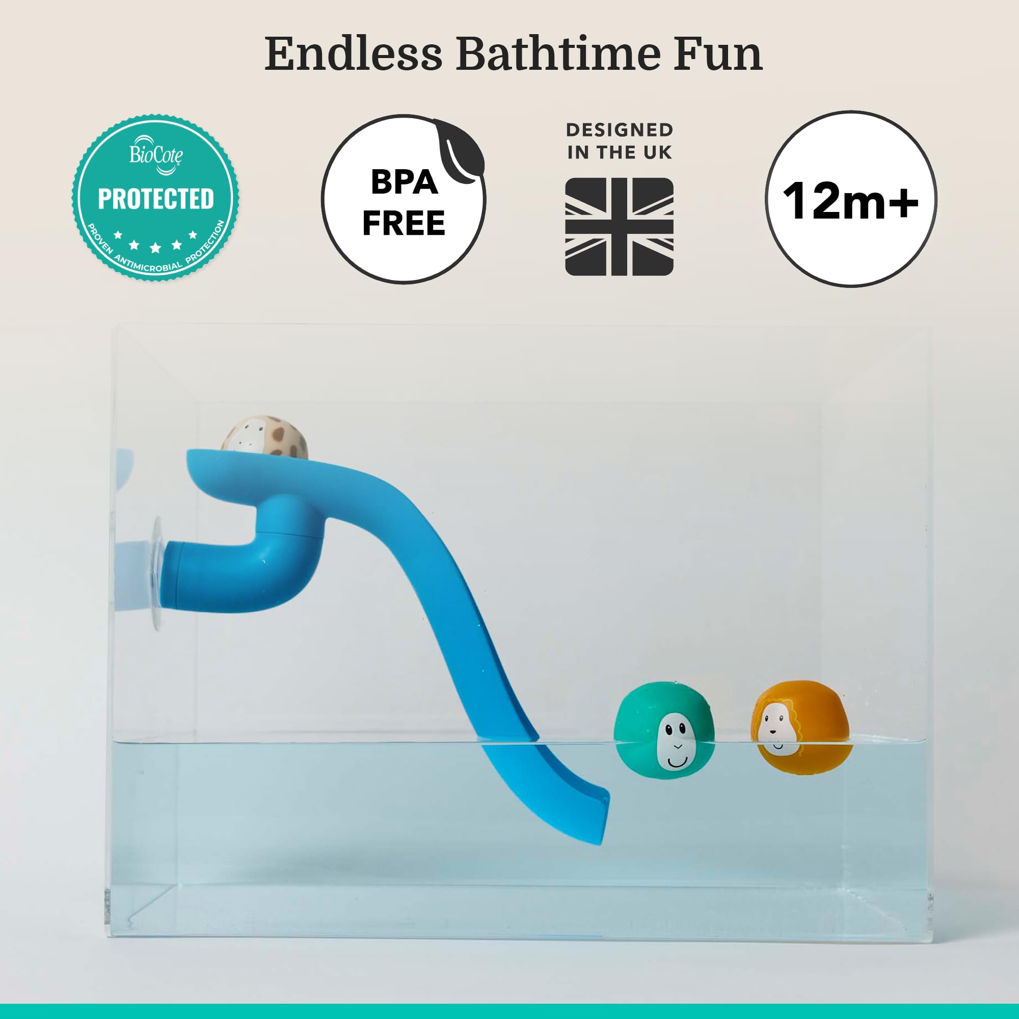 Matchstick Monkey Bathtime Slide Set - Antimicrobial Protection | Ages 12 Months+ 3