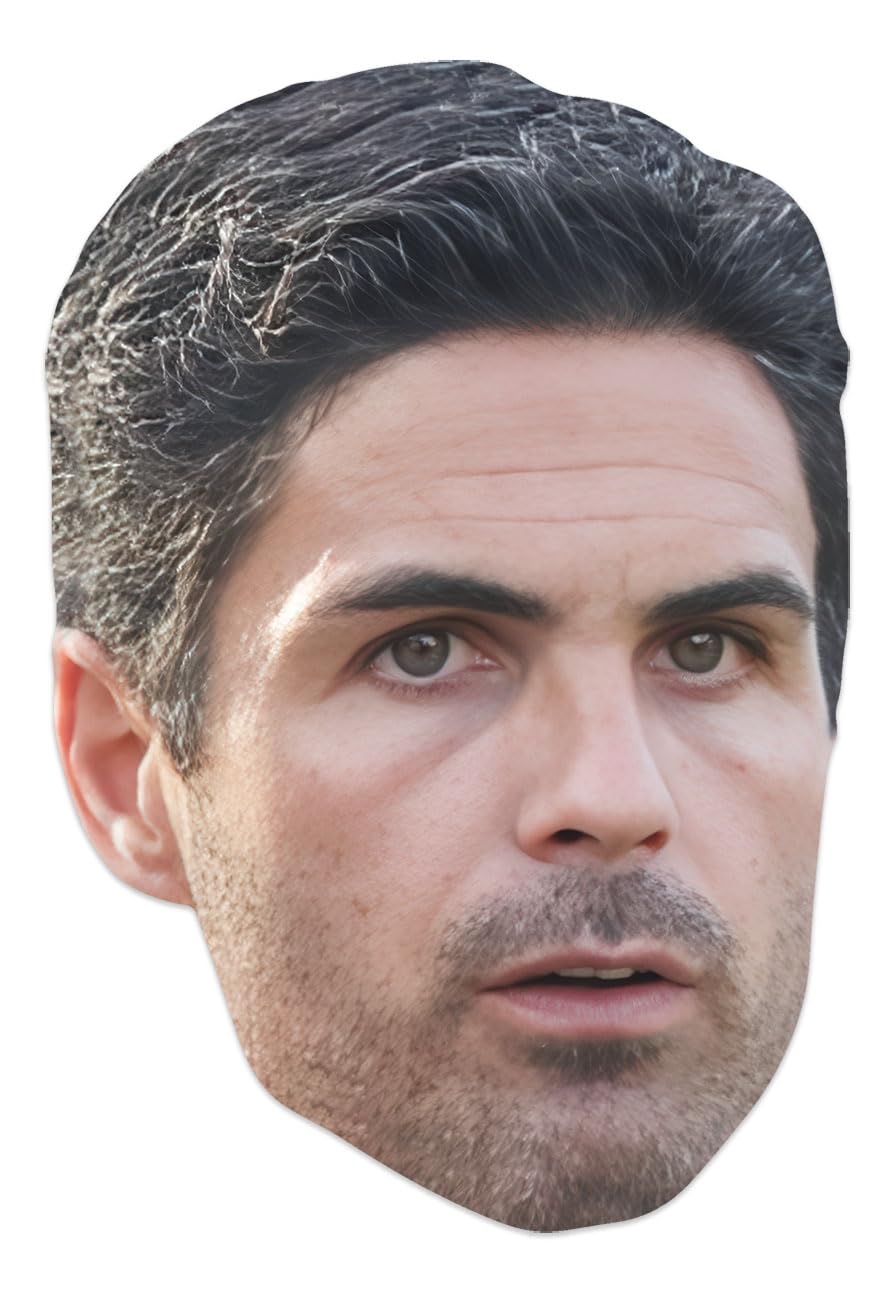 STAR CUTOUTS Mikel Arteta Cardboard Face Mask CM286 | One Size Adult Dress-Up Accessory 1