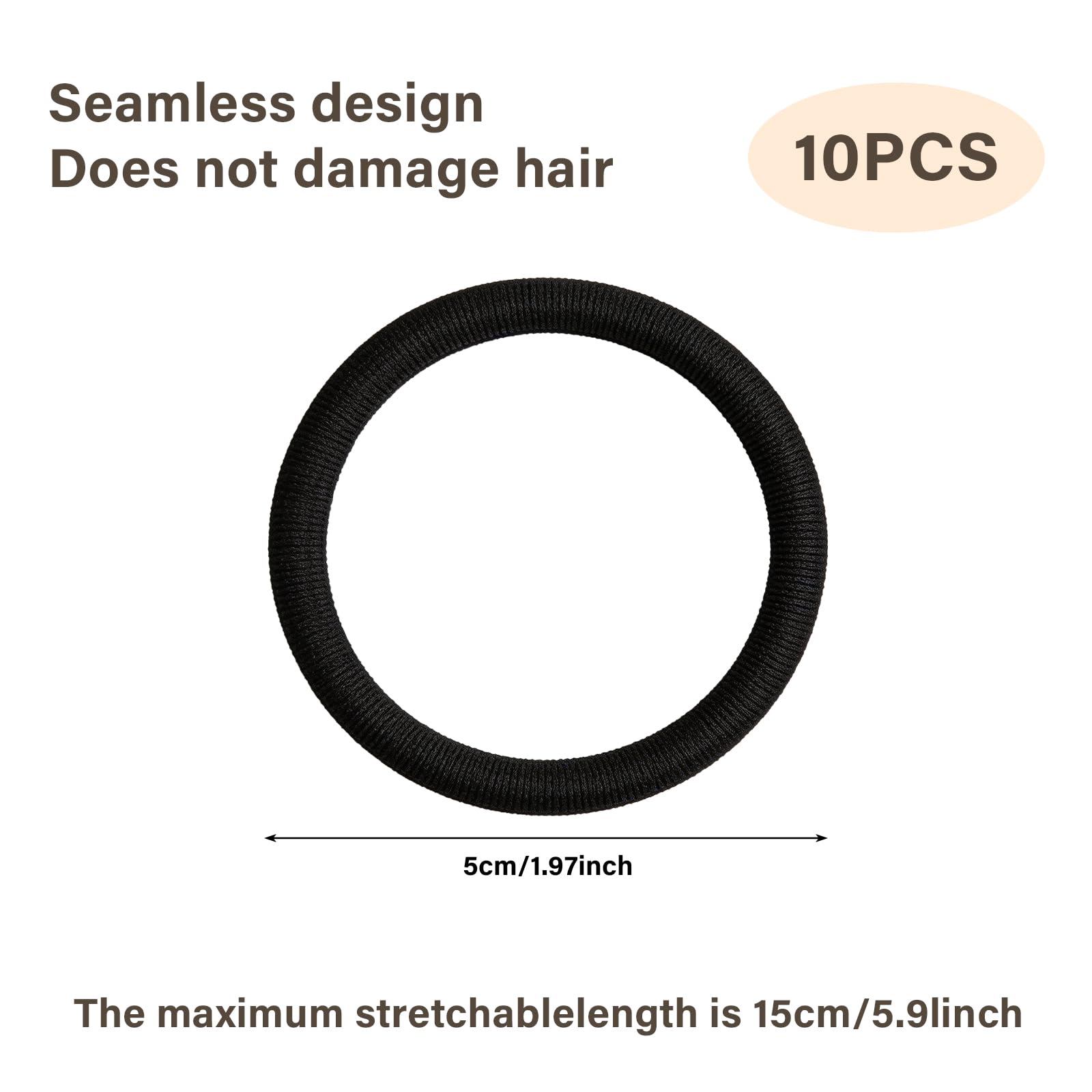 Muexoee Hair Bobbles - 10 Pack Durable Metal-Free Nylon Ponytail Holders for All Hair Types 2