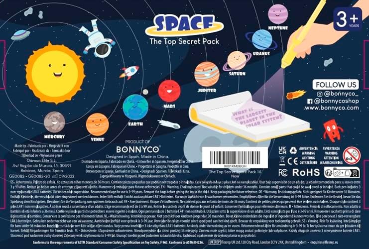 BONNYCO Invisible Ink Pen and Notebook Set - 16 Pack Space Party Bag Fillers with UV Light 2