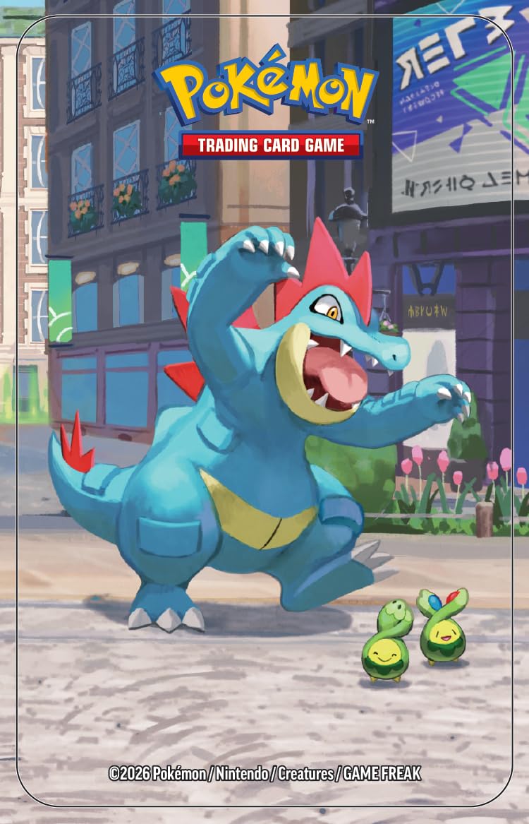 Pokémon TCG: Lumiose City Mini Tin - Feraligatr & Budew | 2 Booster Packs | Ages 6+ 2