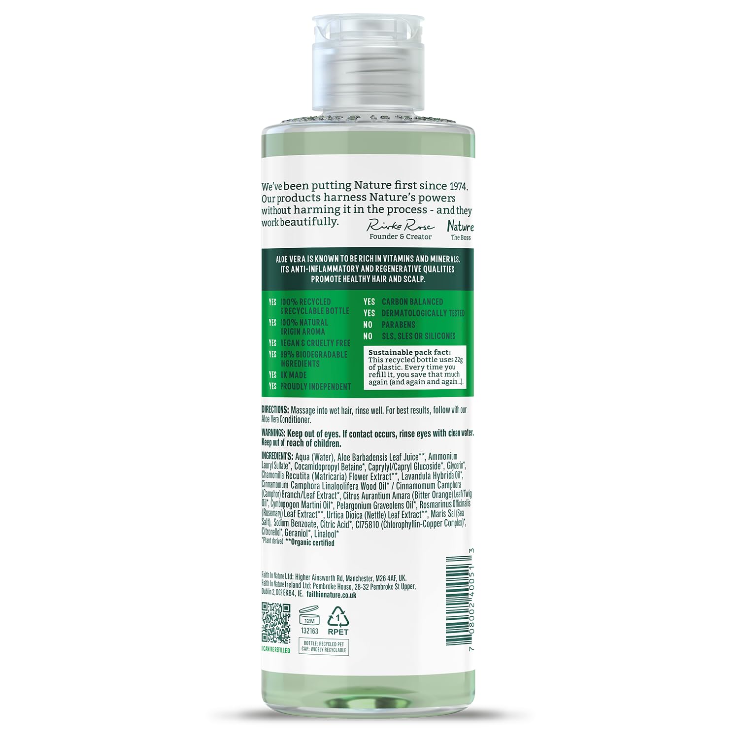 Faith In Nature Organic Aloe Vera Shampoo (400ml) 2