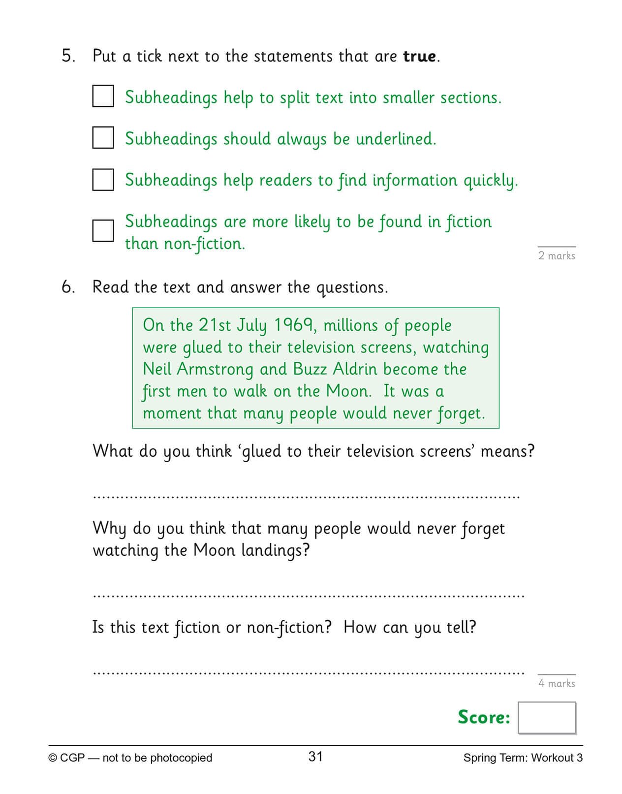 CGP KS2 English 10-Minute Weekly Workouts - Year 3 Study Aid | Paperback | English 5